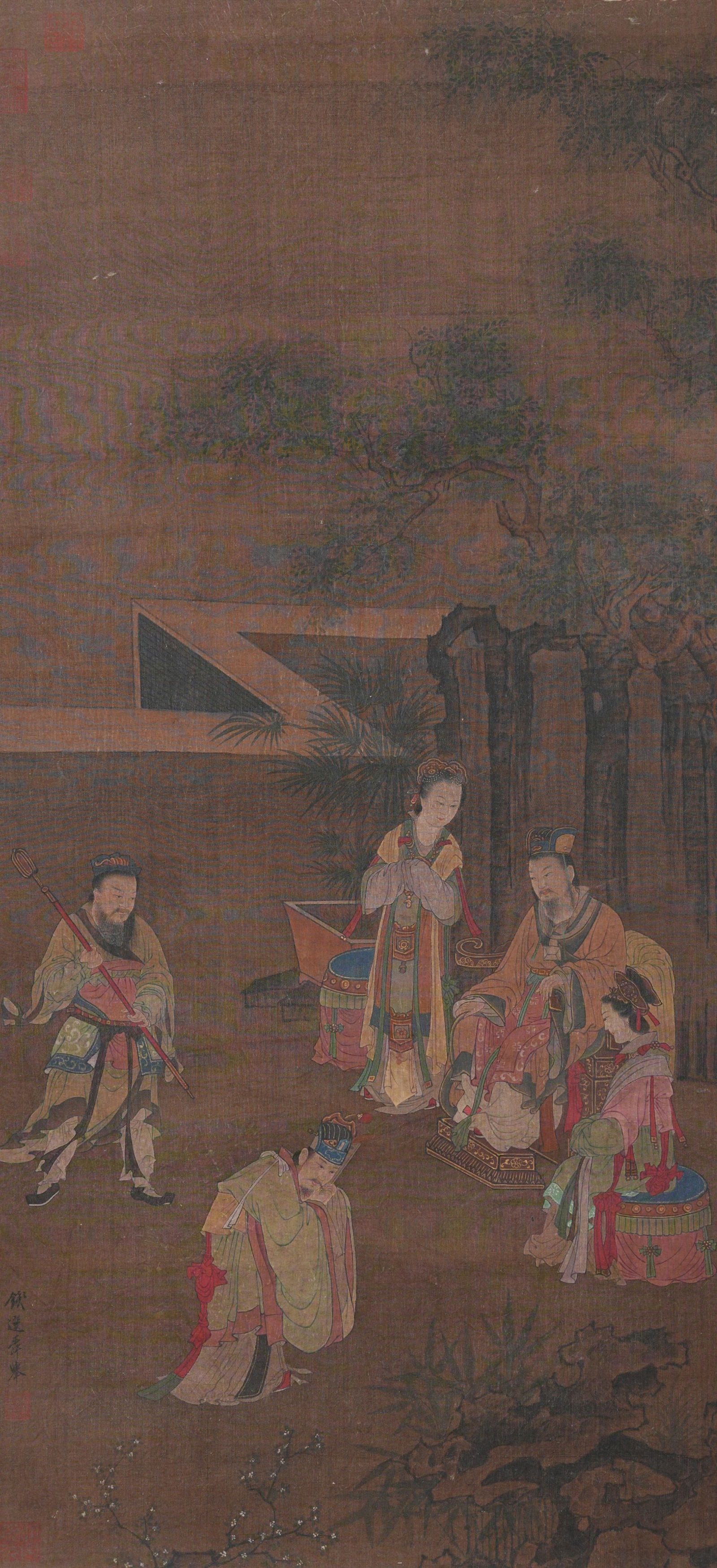A FIGURE PAINTING ON SILK BY QIAN XUAN.錢選 (1 of 10)