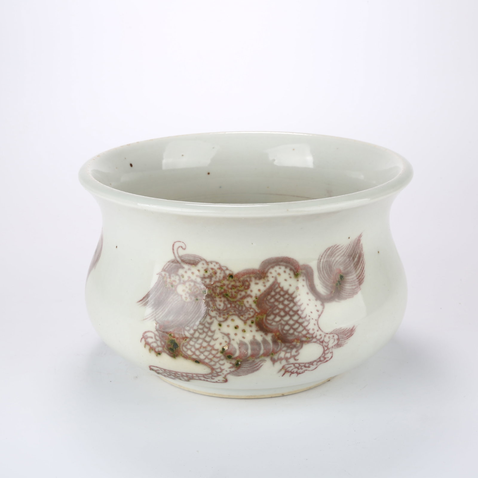A UNDERGLAZE RED CENSER WITH LION MOTIF (1 of 9)