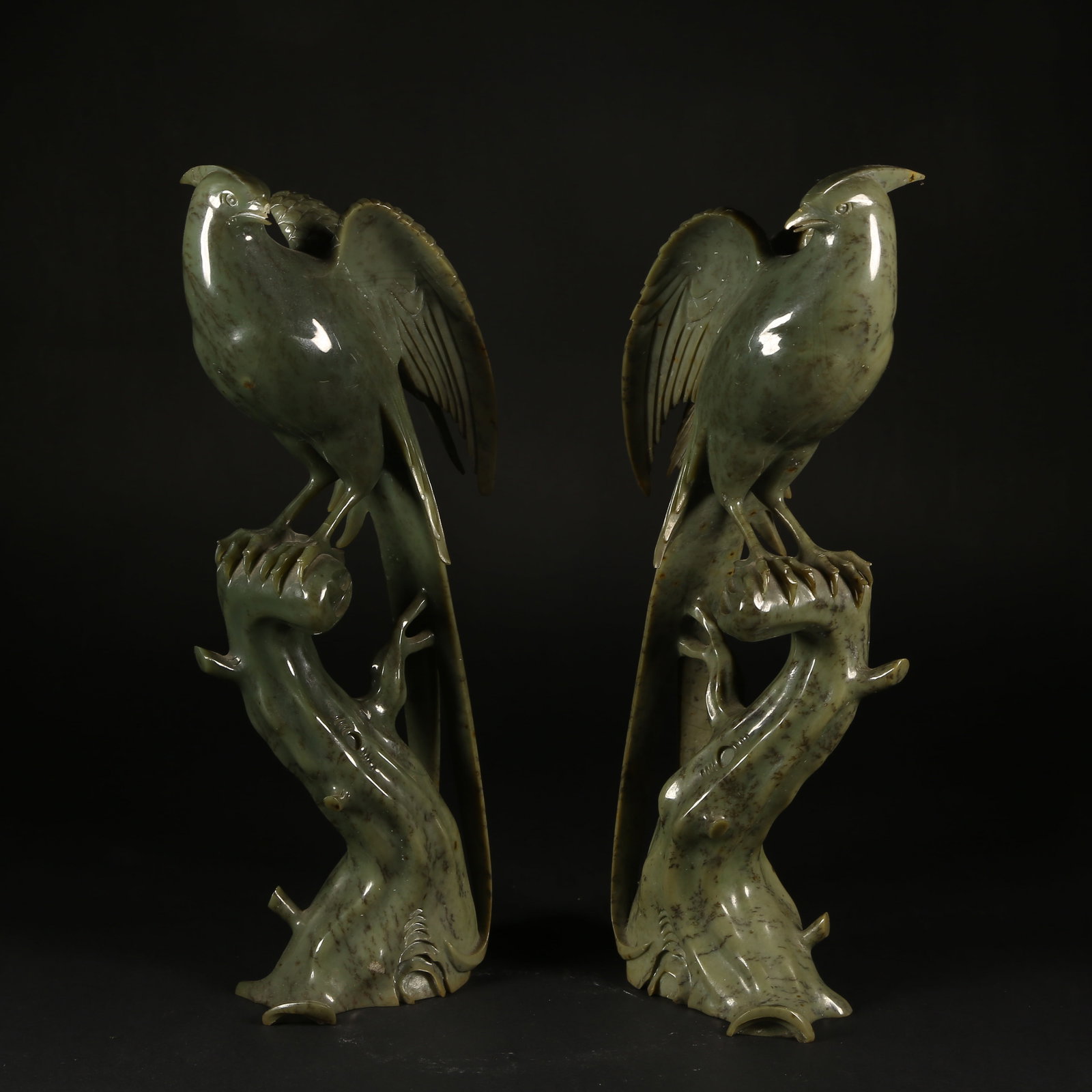A GROUP OF HETIAN JADE PHOENIX AND BIRD ORNAMENTS (1 of 9)