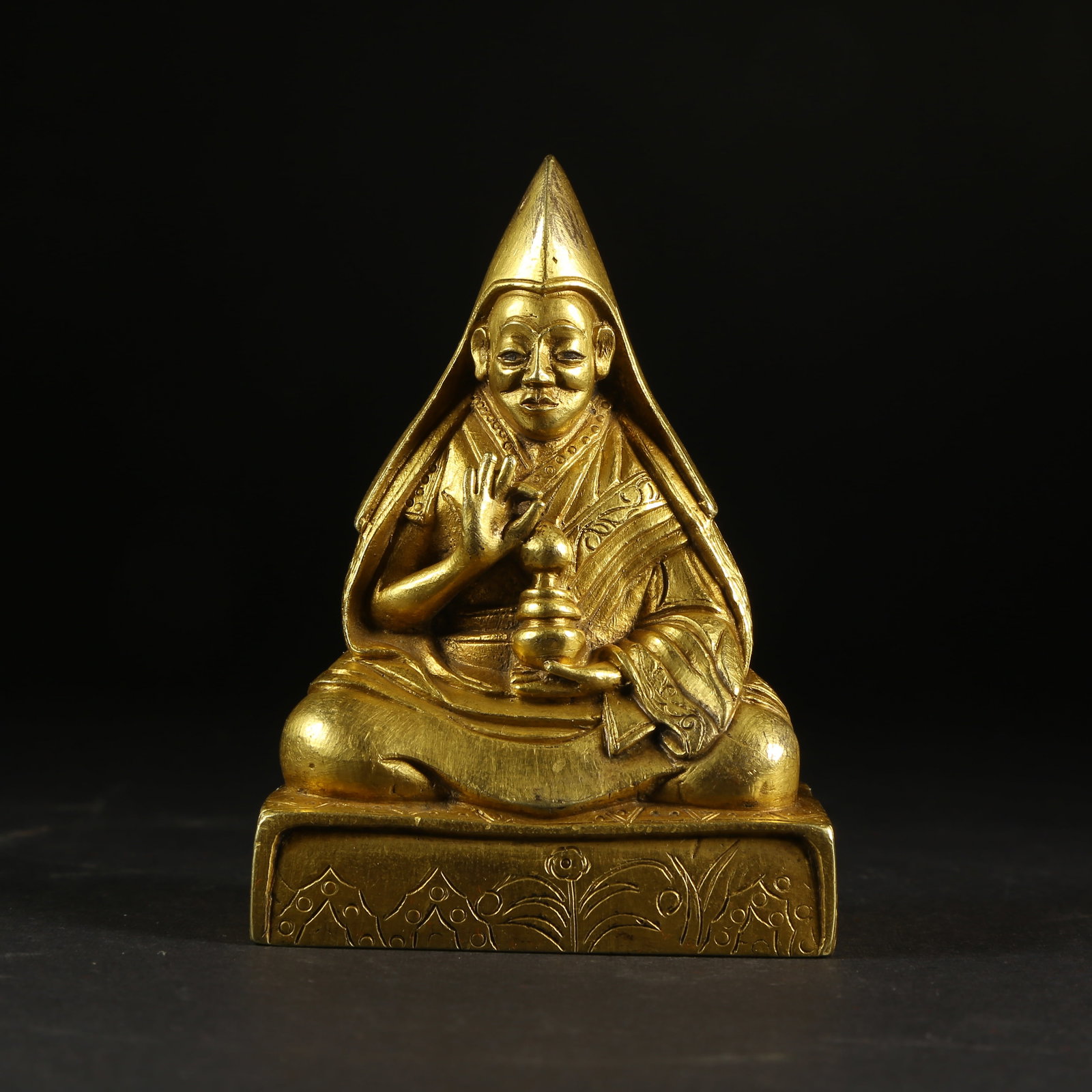 A GILT-BRONZE TEACHER (GURU) STATUE (1 of 8)