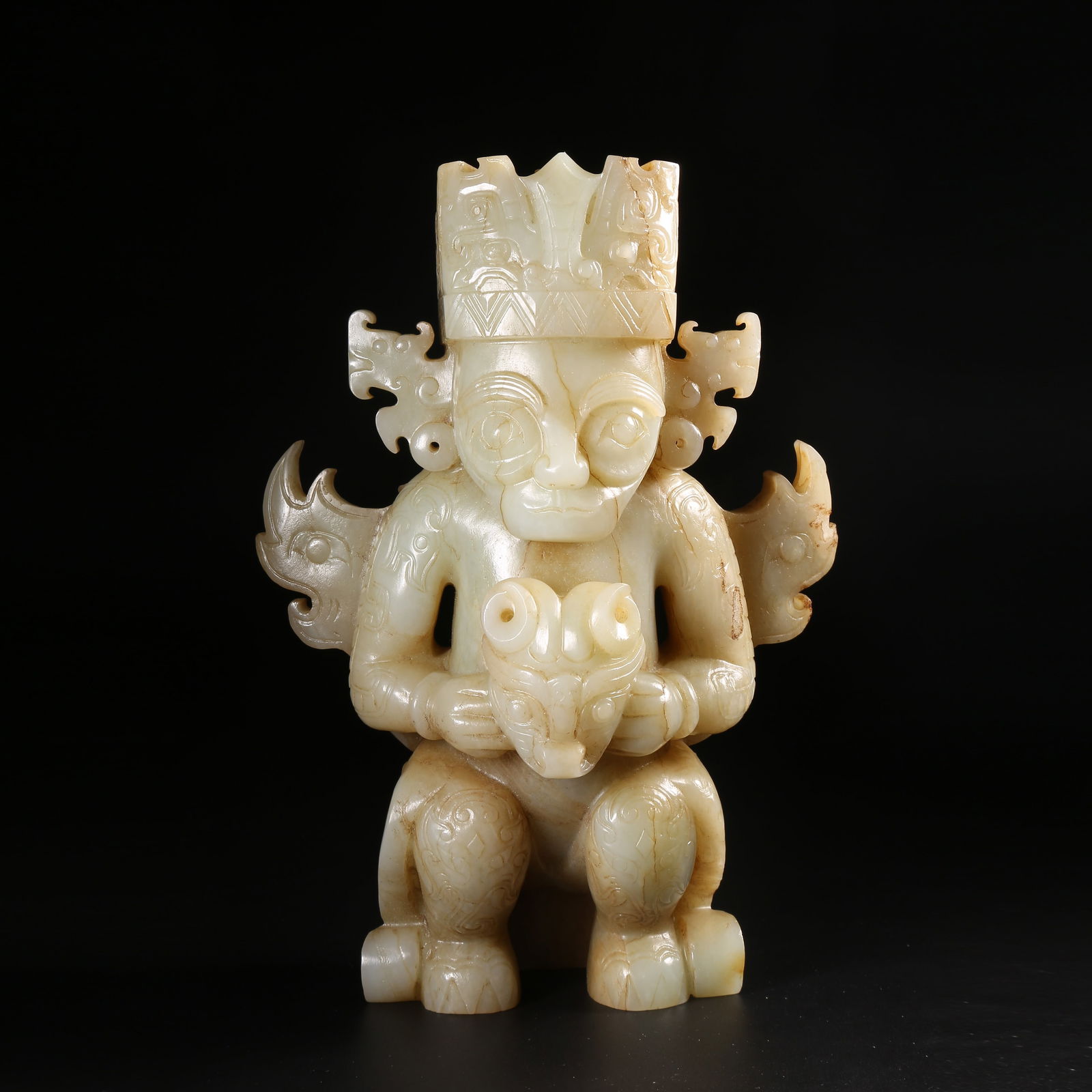 A ANCIENT JADE DEITY FIGURE (1 of 9)