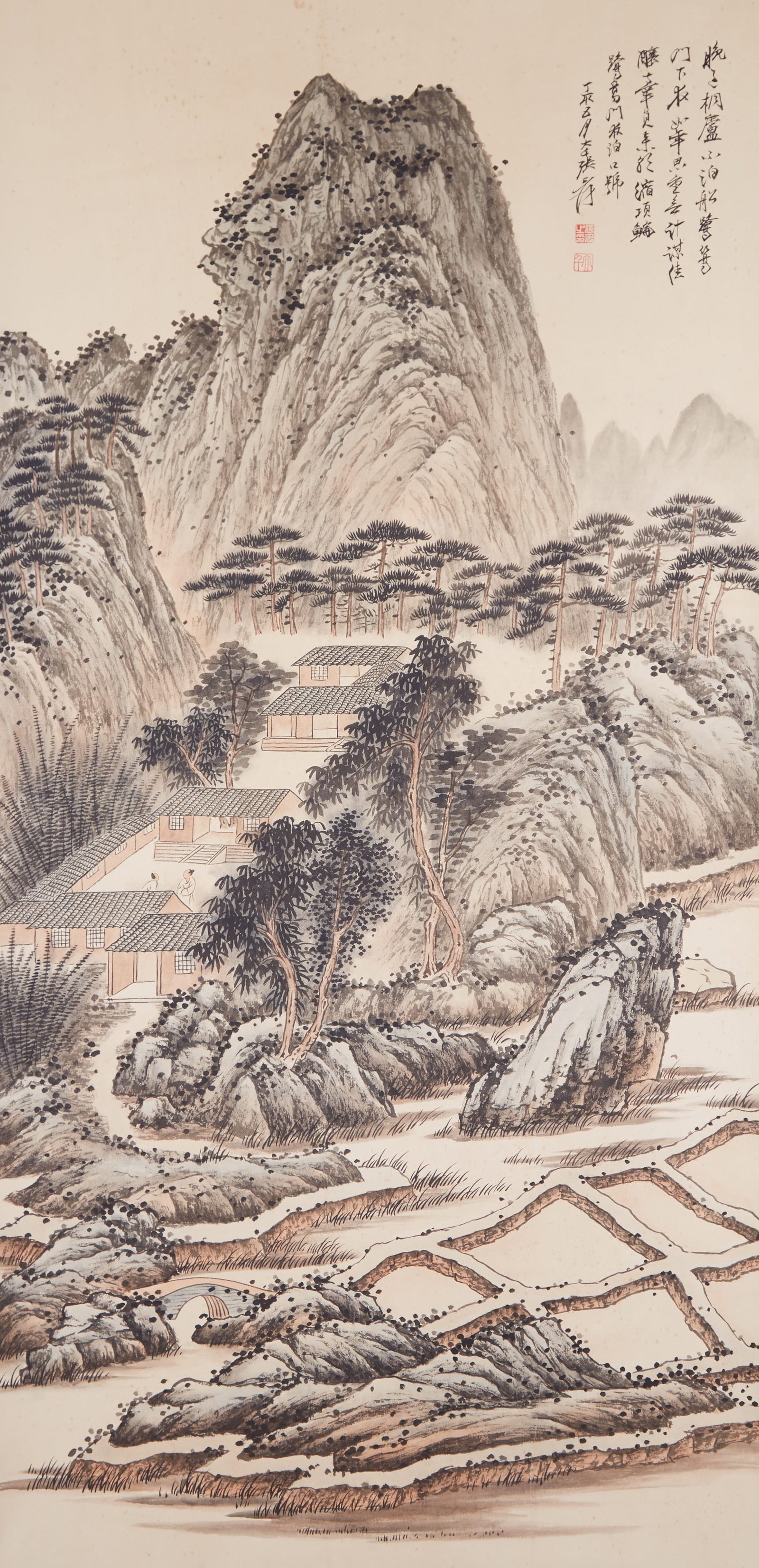A LANDSCAPE PAINTING ON PAPER BY ZHANG DAQIAN.張大千 (1 of 12)