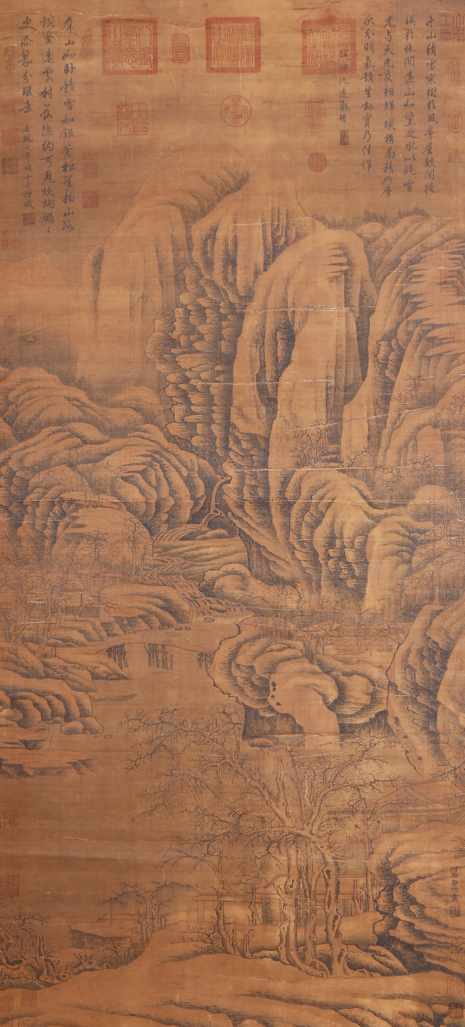 A LANDSCAPE PAINTING ON SILK BY GUO XI.郭熙 (1 of 13)