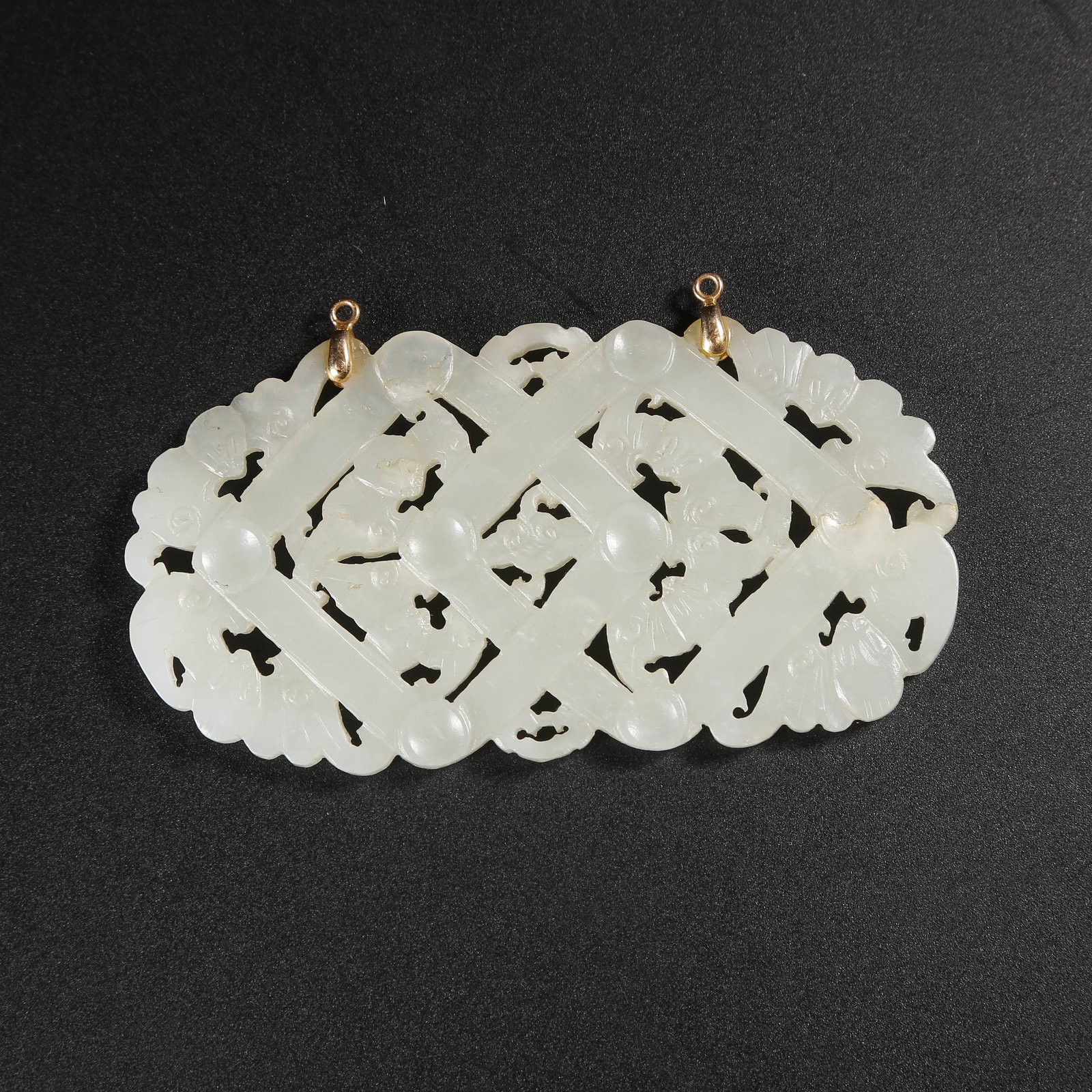 A HETIAN JADE DOUBLE-FU PLAQUE (1 of 9)