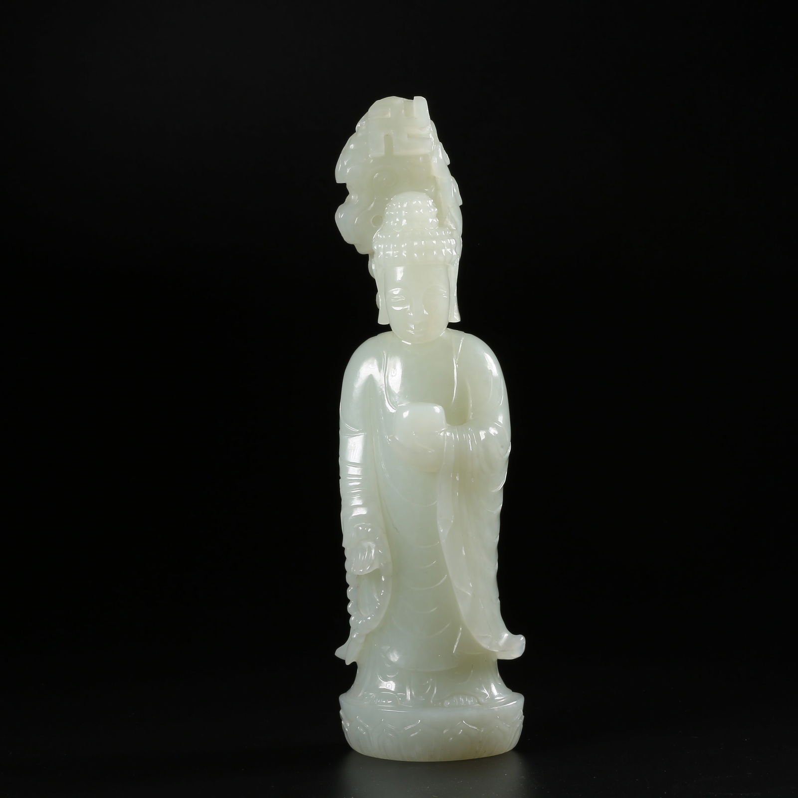 A HETIAN WHITE JADE STANDING SHAKYAMUNI (1 of 9)