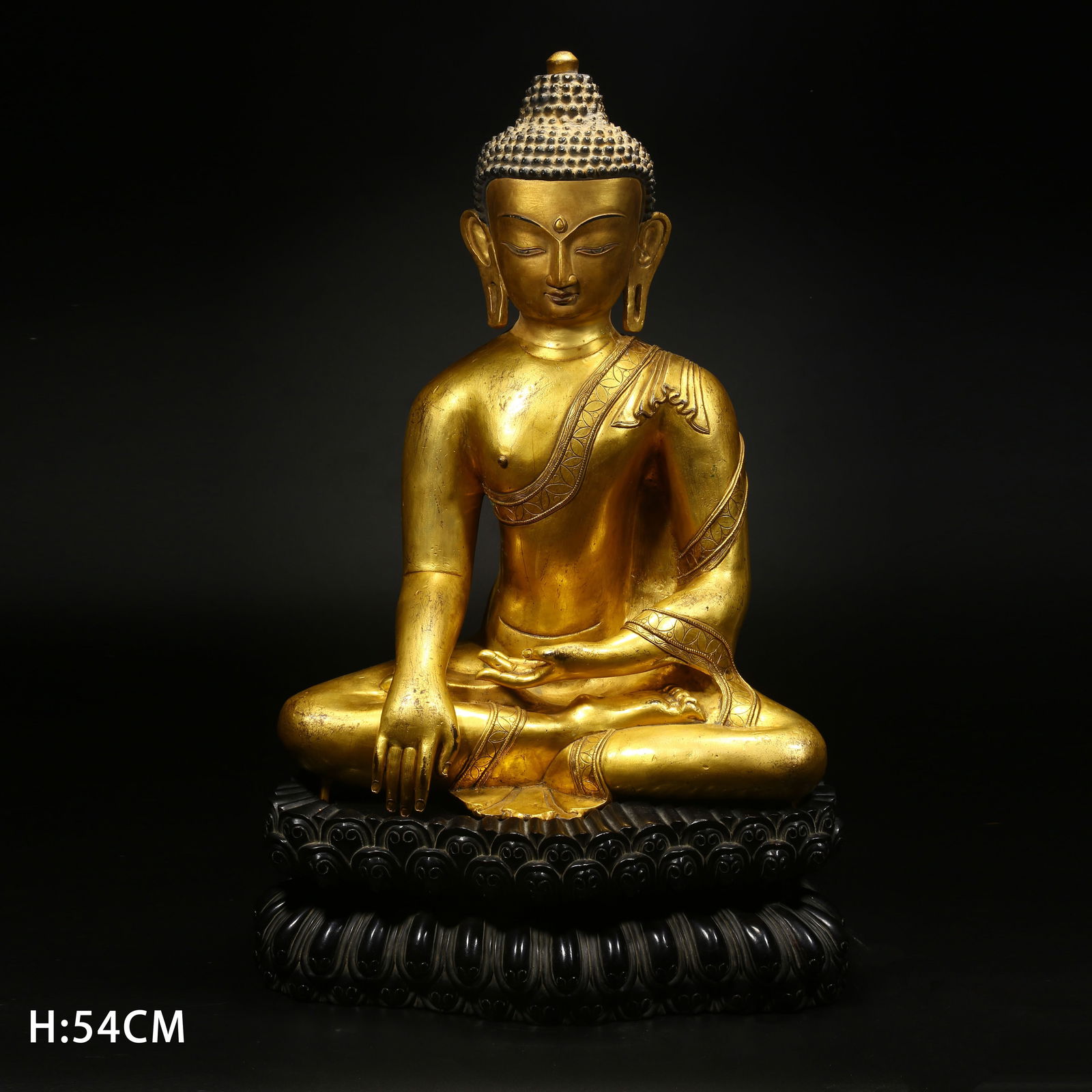 A BRONZE GILT SHAKYAMUNI STATUE (1 of 8)