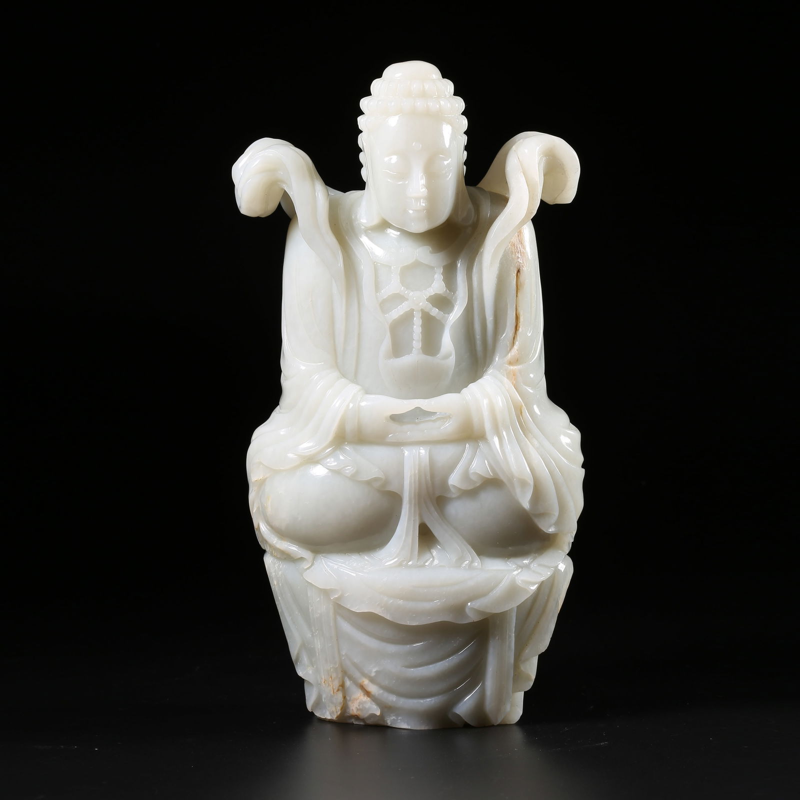 A HETIAN WHITE JADE AMITABHA BUDDHA (1 of 10)