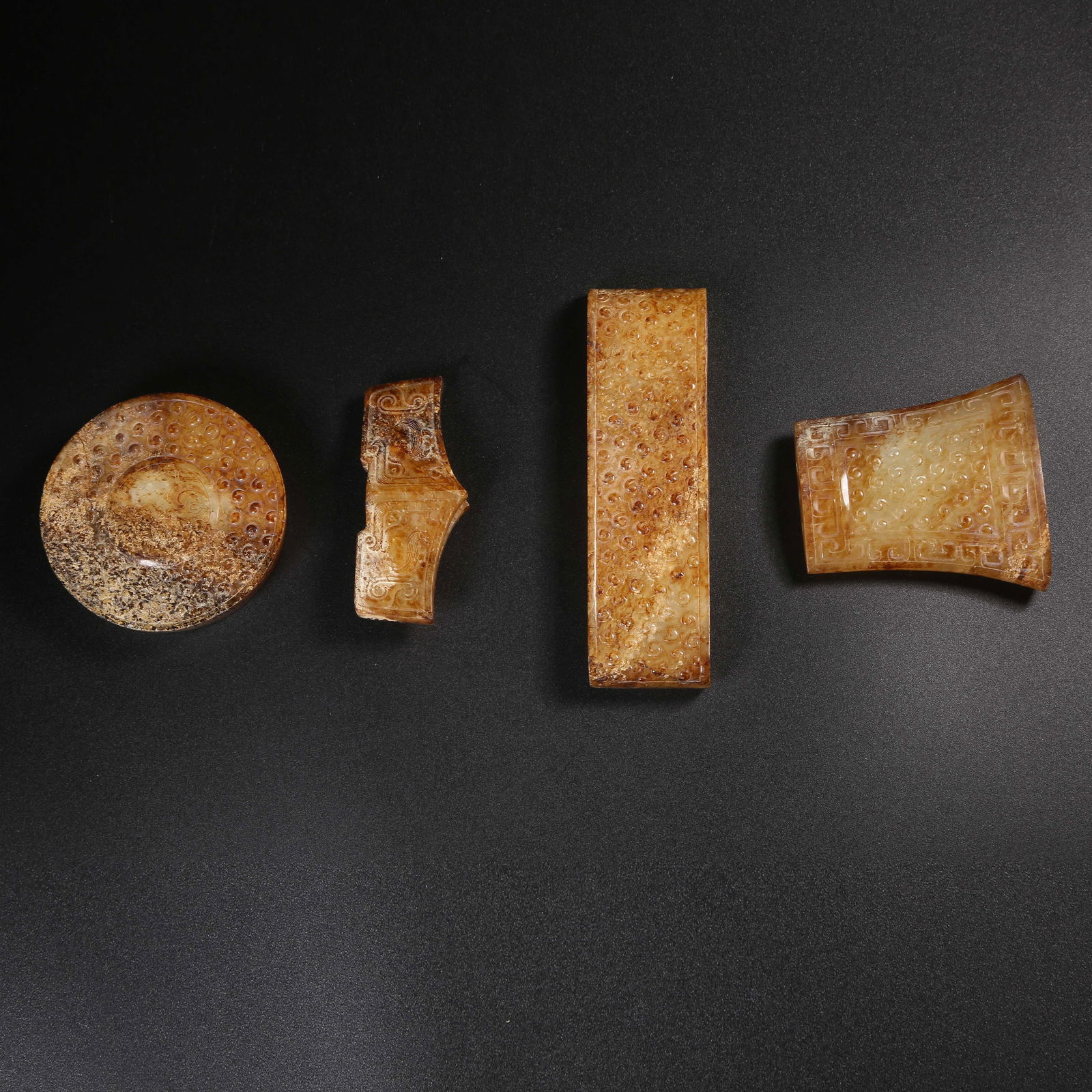 A SET OF ANCIENT JADE SWORD FITTINGS (1 of 6)