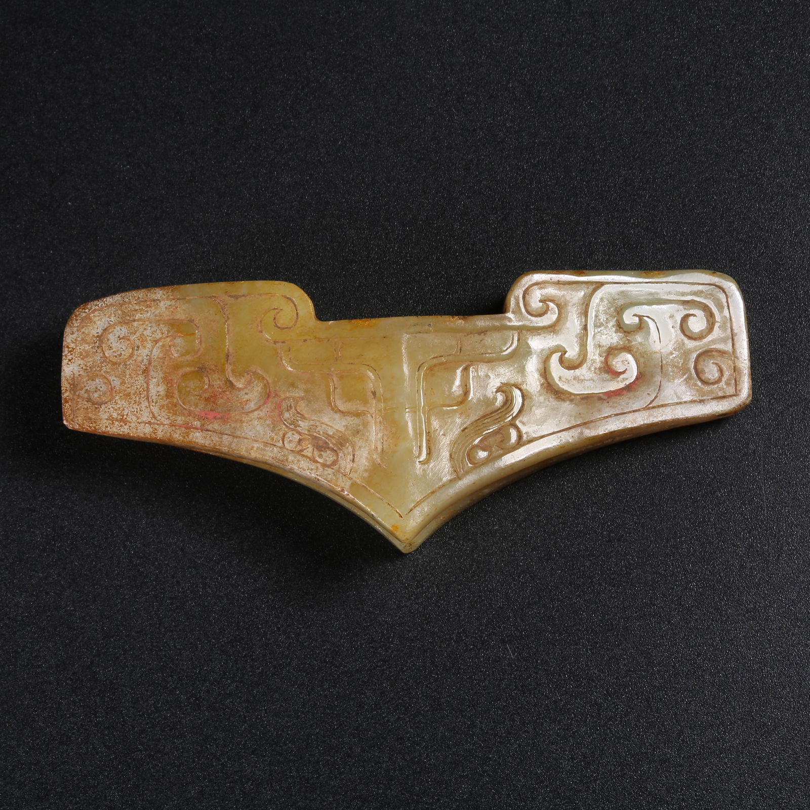 A ARCHAIC JADE SWORD HILT WITH BEAST FACE MOTIF (1 of 9)