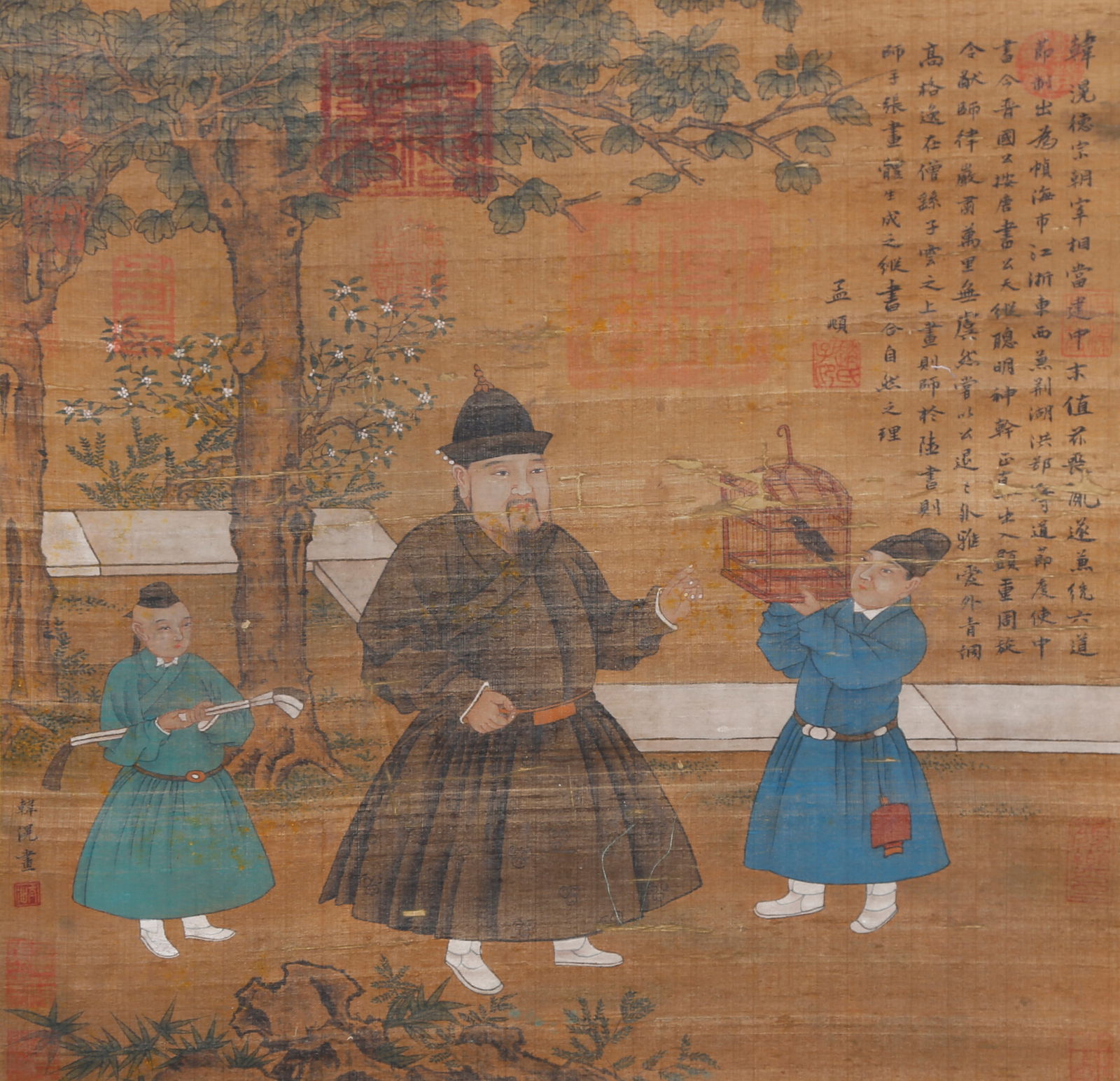 A FIGURE PAINTING ON SILK BY HAN HUANG.韓滉 (1 of 9)