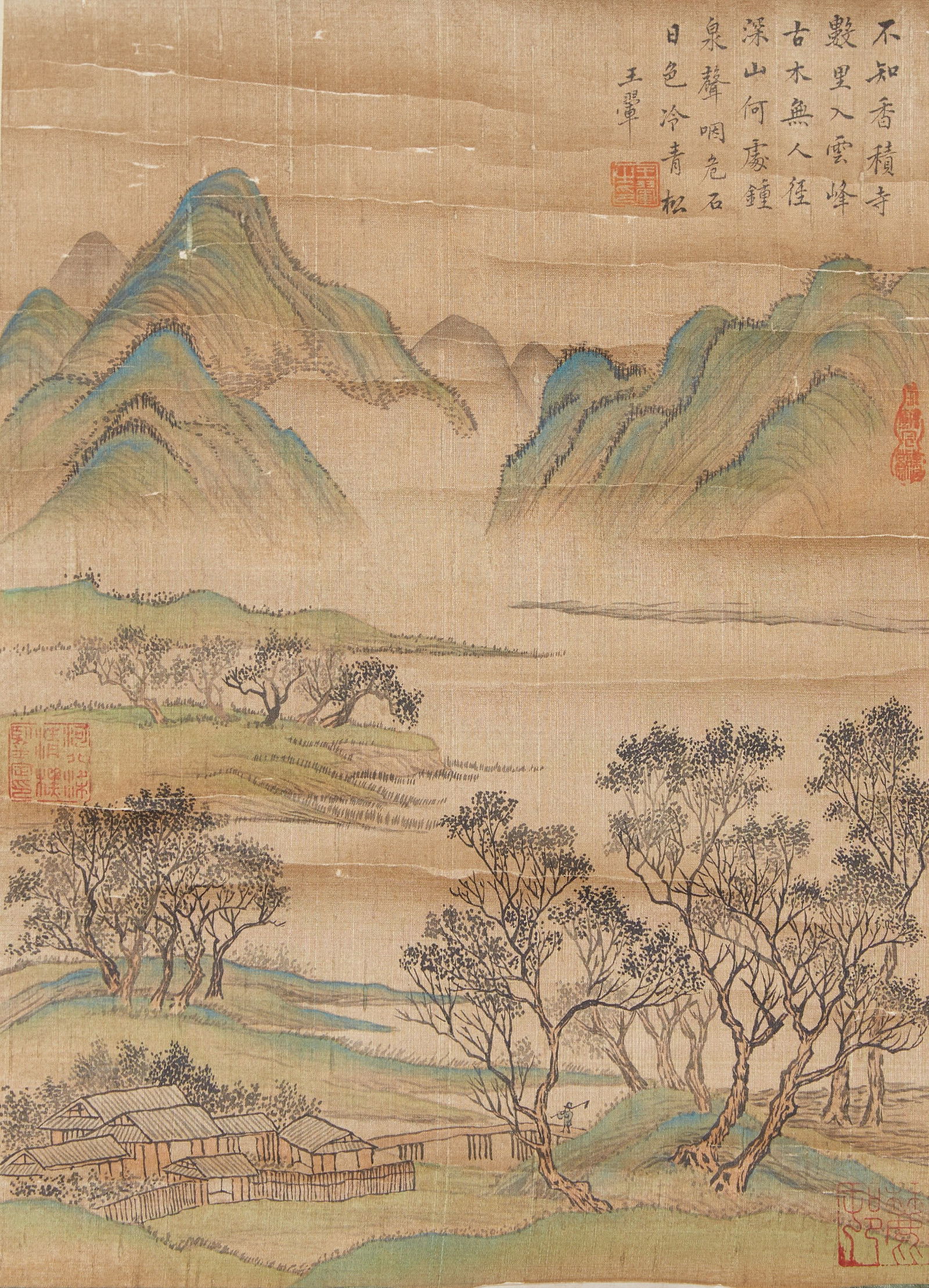 A LANDSCAPE PAINTING ON SILK BY WANG HUI.王翚 (1 of 7)