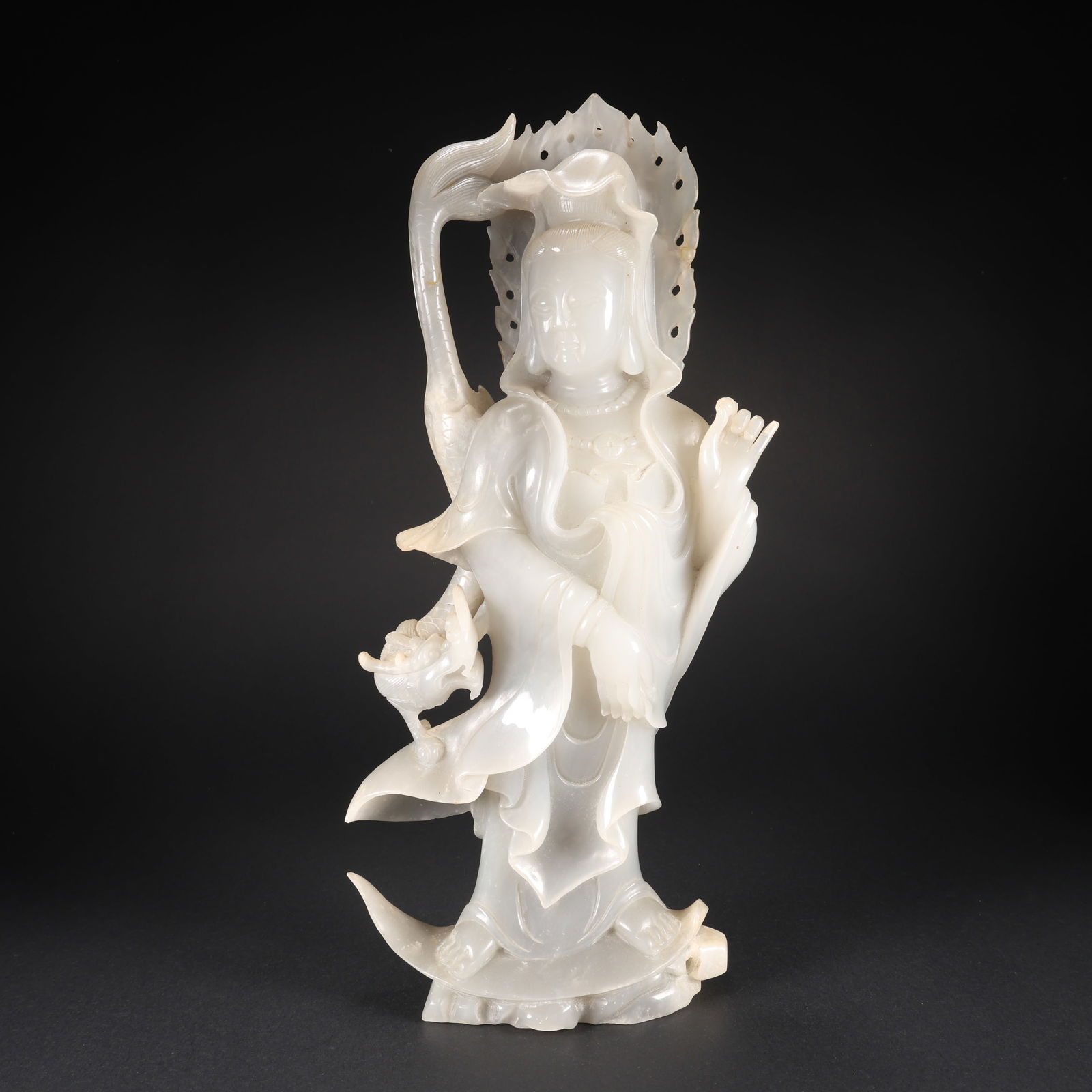 A HETIAN JADE IMPERIAL DRAGON GUANYIN (1 of 9)