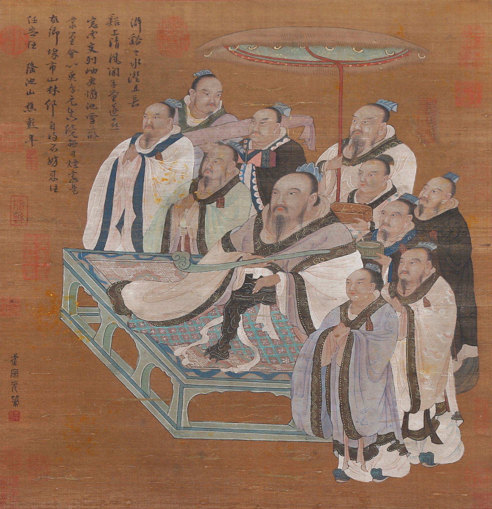 A FIGURE PAINTING ON SILK BY WU ZONGYUAN.武宗元 (1 of 9)