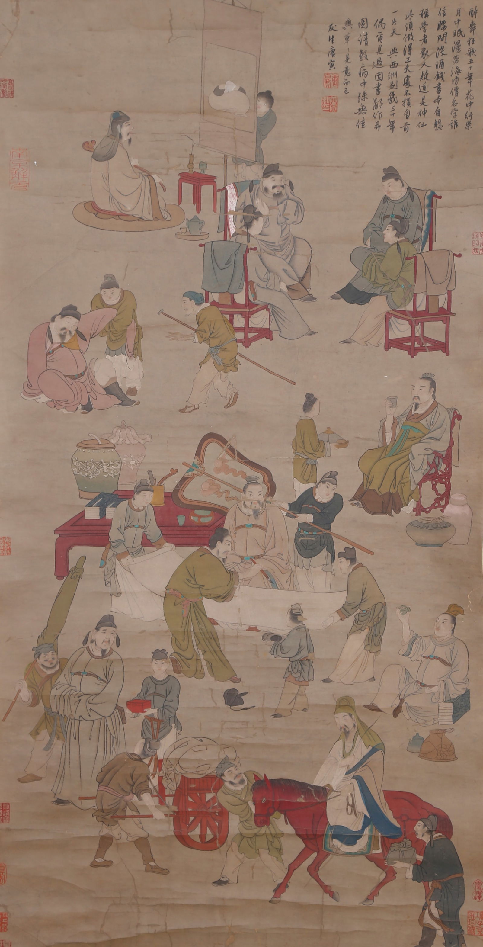 A FIGURE PAINTING ON PAPER BY TANG BOHU.唐伯虎 (1 of 9)