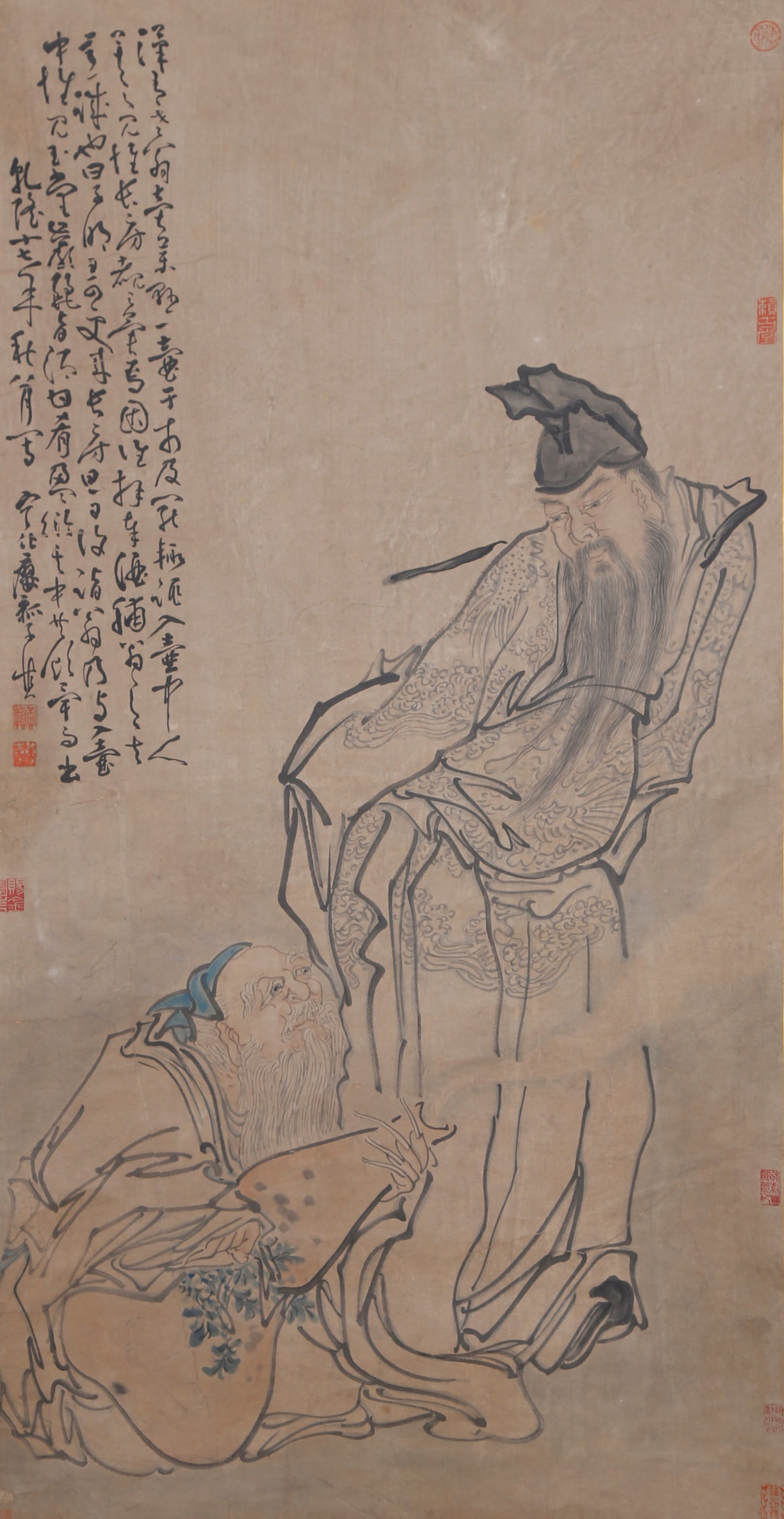 A FIGURE PAINTING ON PAPER BY HUANG SHEN.黃慎 (1 of 8)