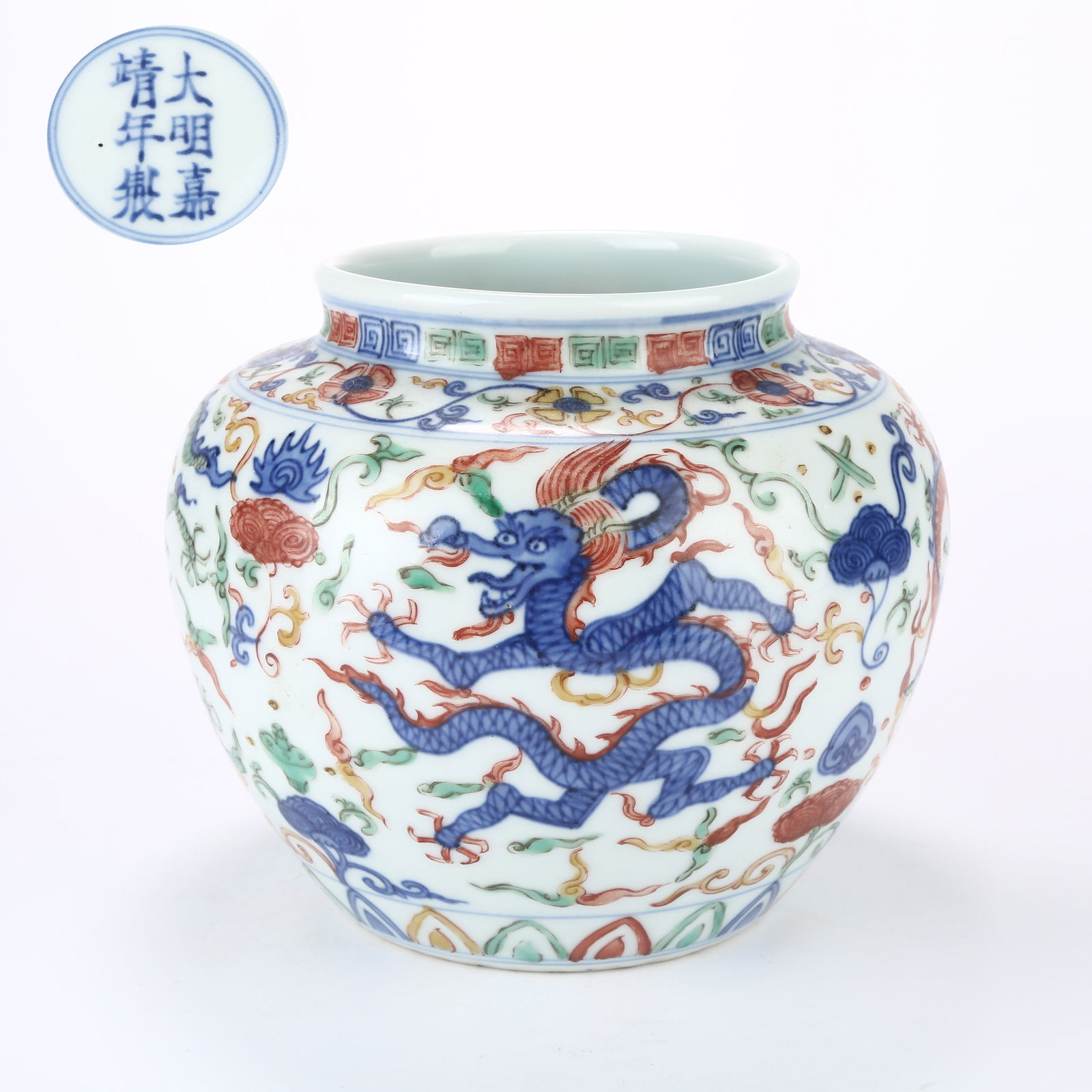 A WUCAI JAR WITH DRAGON DESIGN (1 of 10)