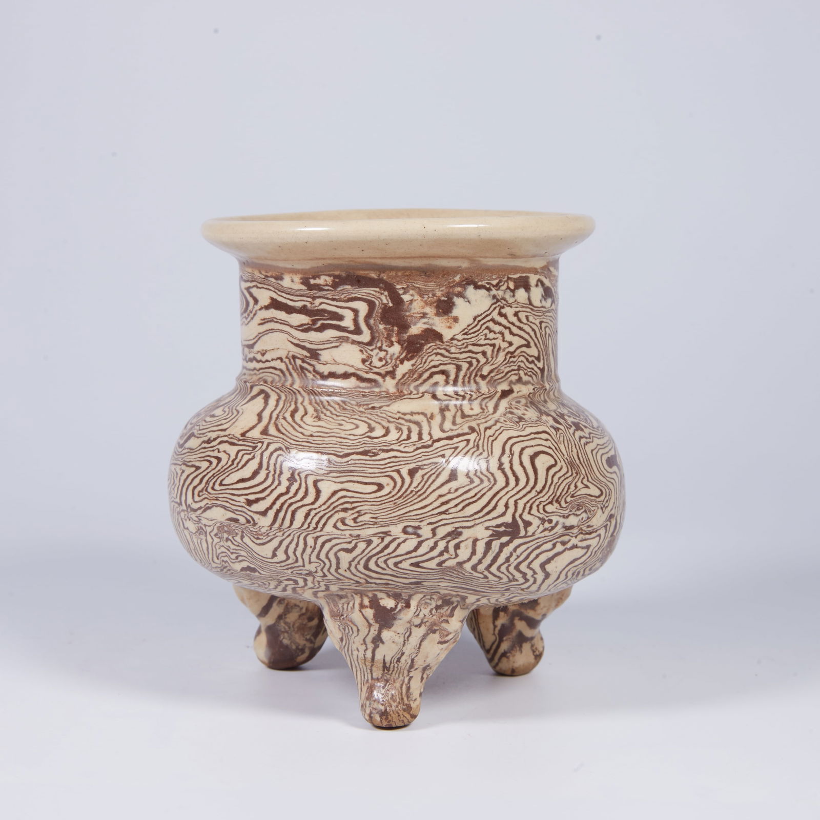 A MARBLED-GLAZE LI-FORM CENSER (1 of 7)