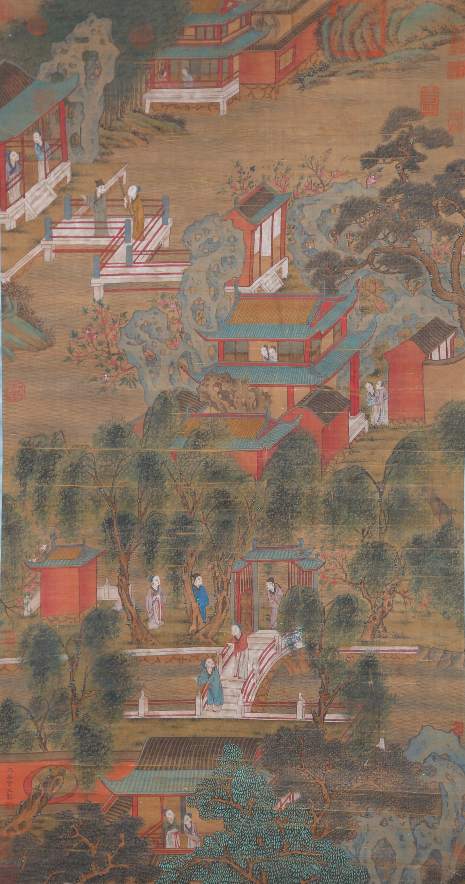 A COURTYARD FIGURE PAINTING ON SILK BY QIU YING.仇英 (1 of 13)