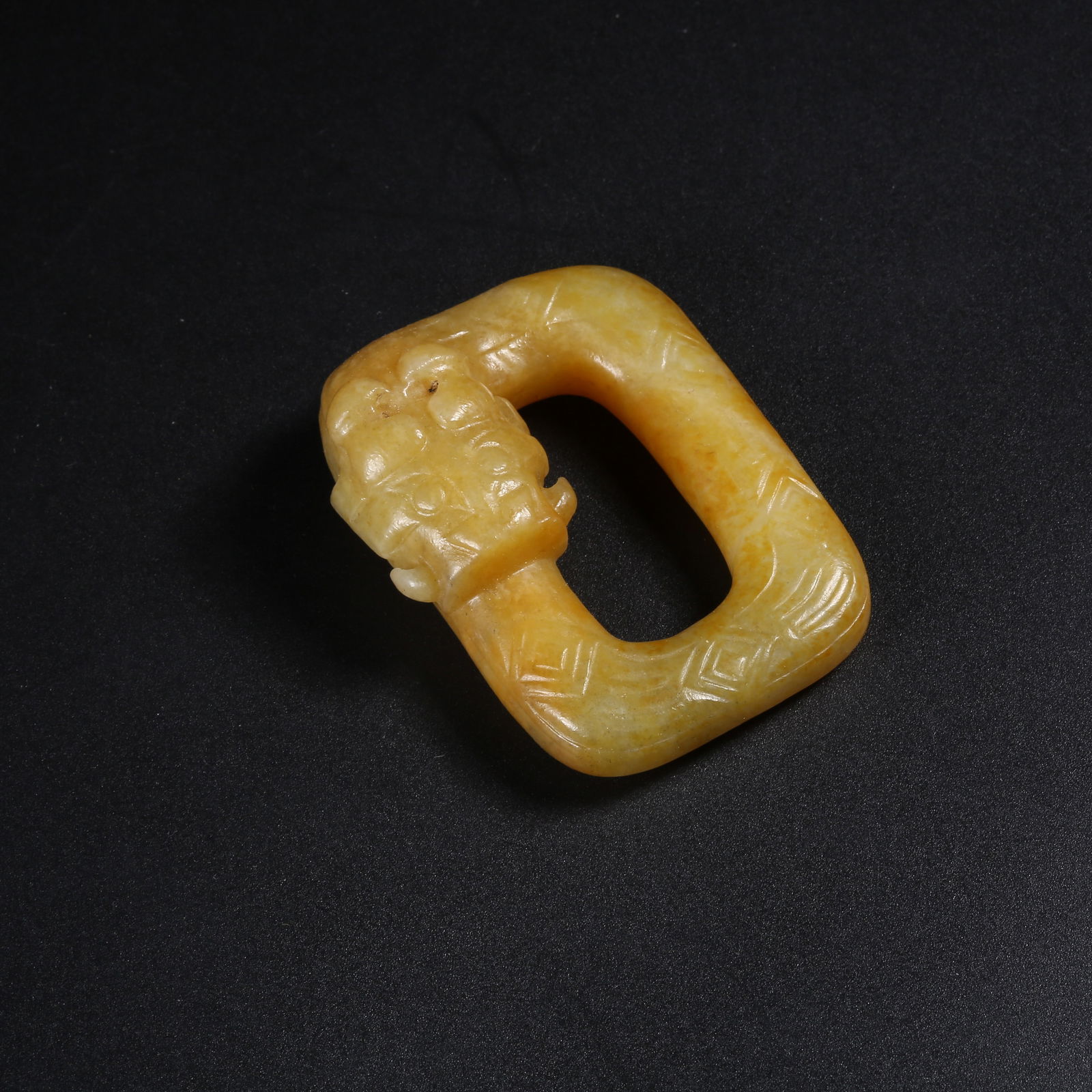 A MEDIEVAL JADE OUROBOROS DRAGON PENDANT (1 of 9)