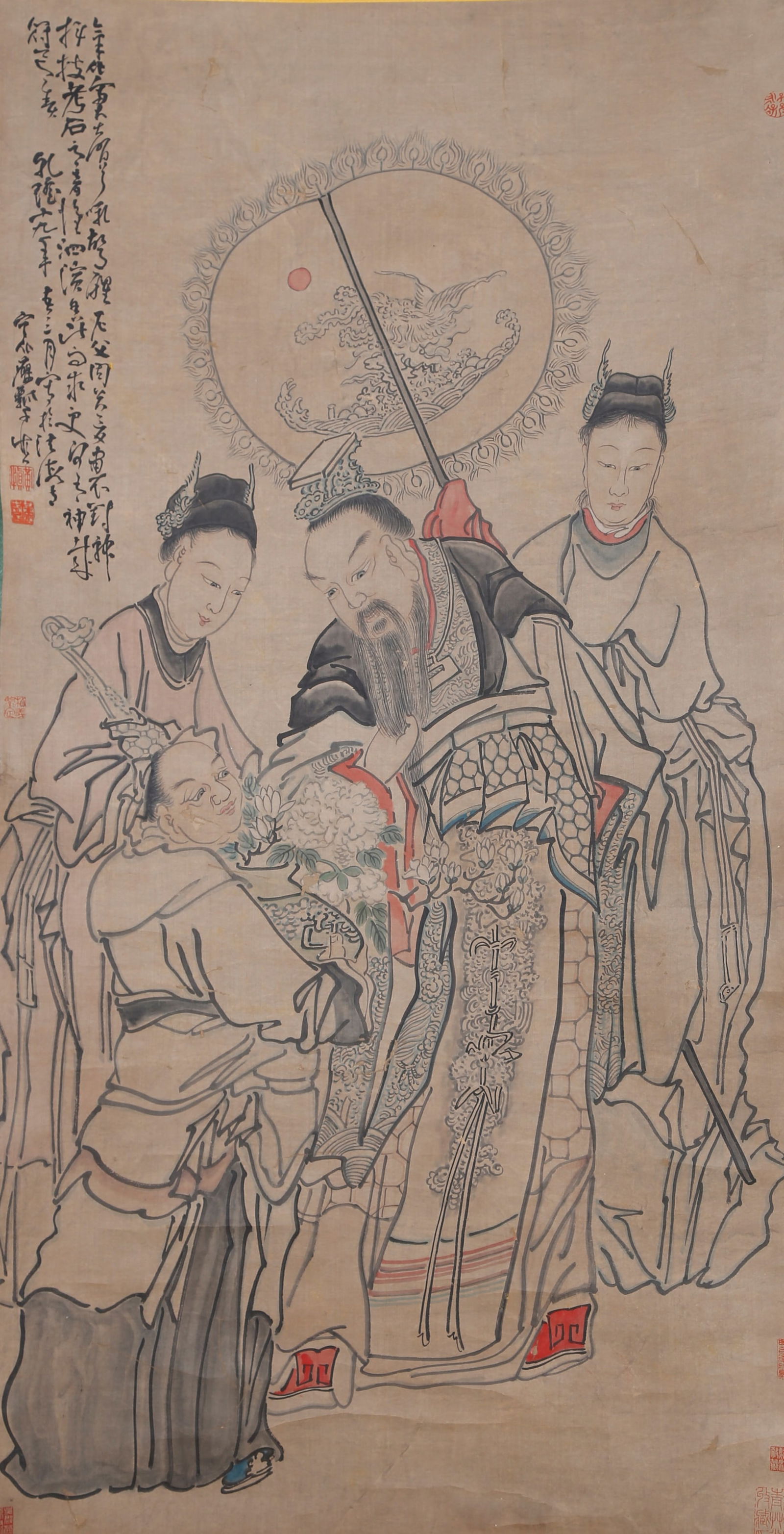 A FIGURE PAINTING ON PAPER BY HUANG SHEN.黃慎 (1 of 9)