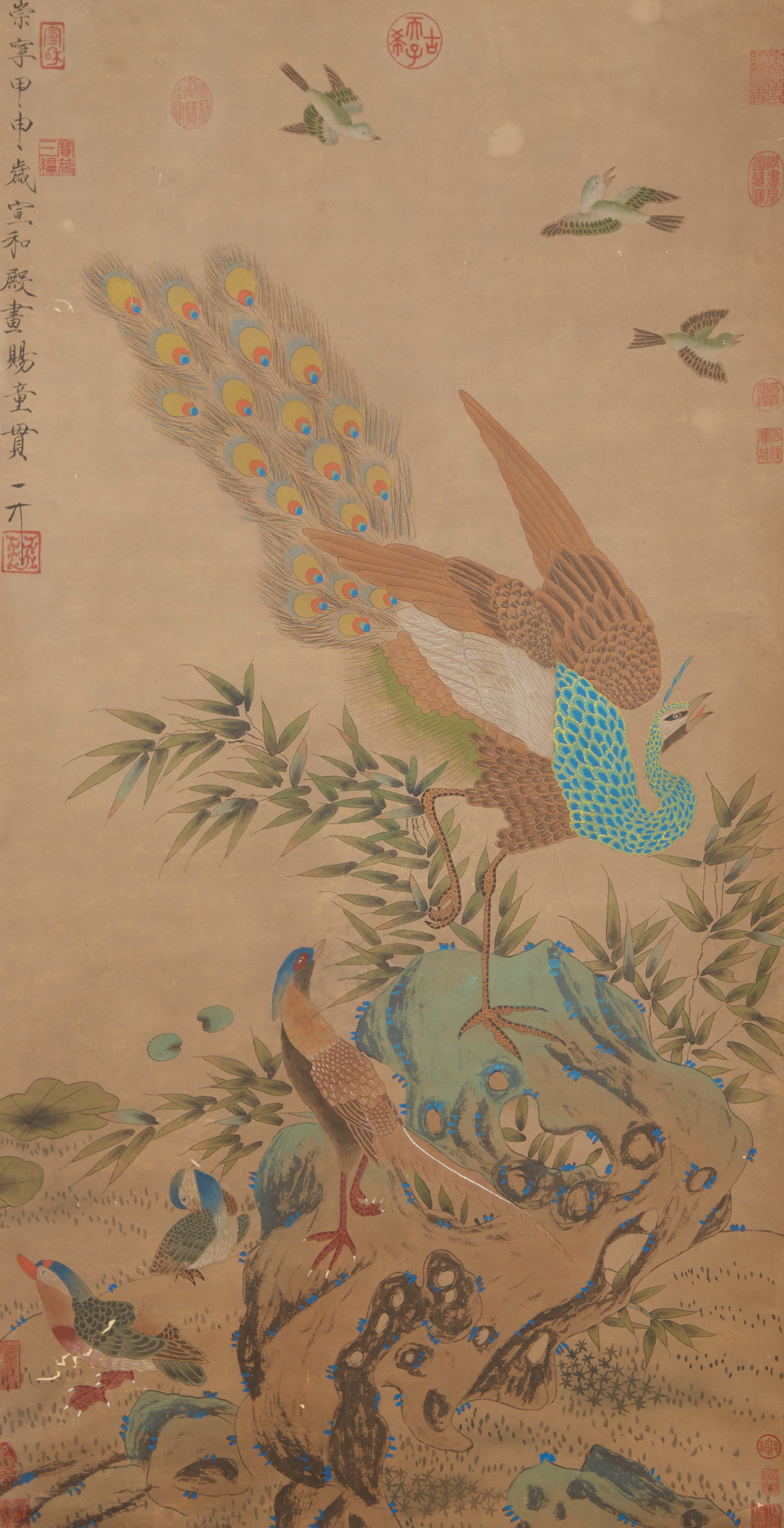 A BIRD-AND-FLOWER PAINTING ON PAPER BY EMPEROR HUIZONG OF THE SONG DYNASTY.宋徽宗 (1 of 10)