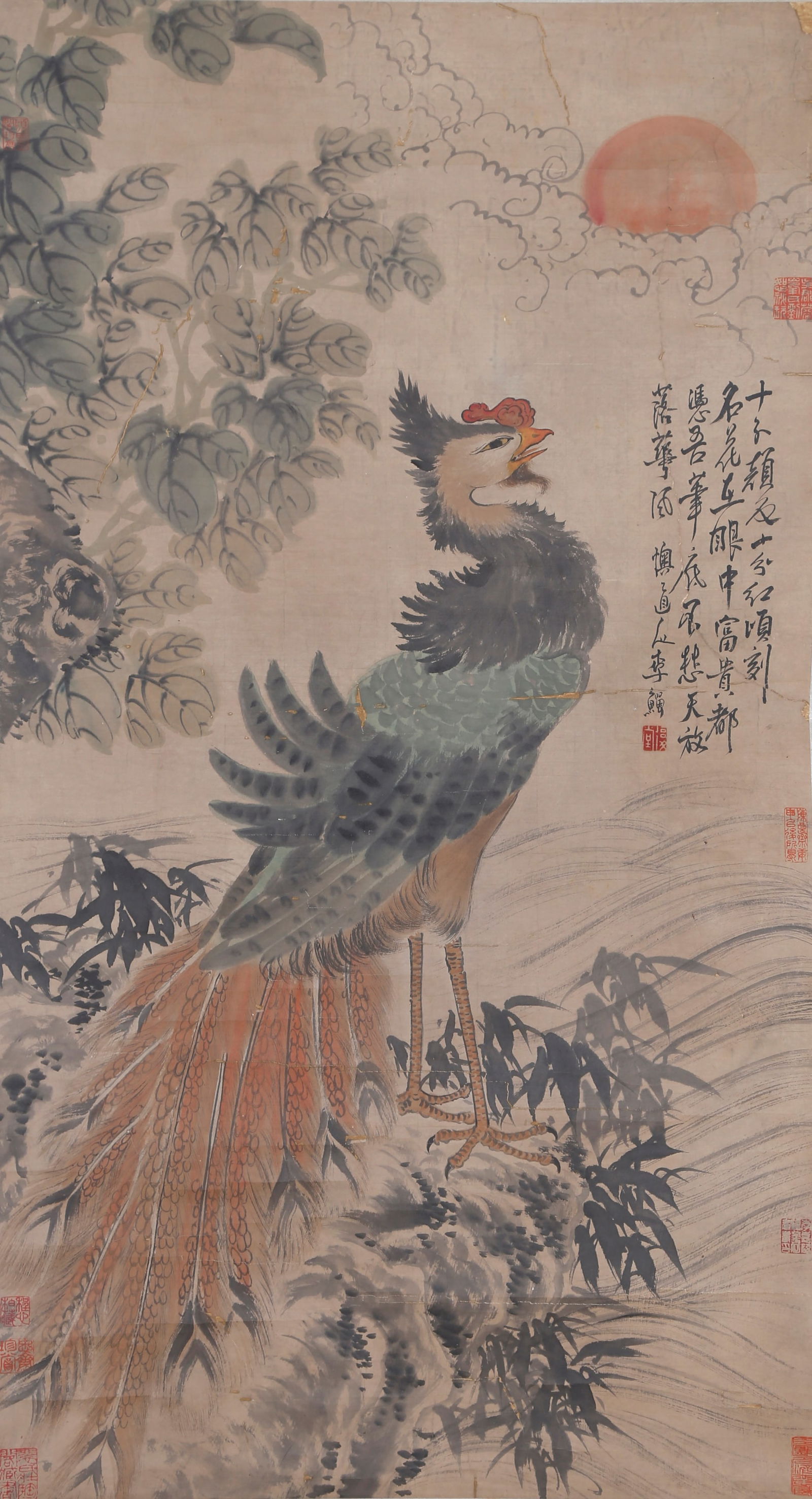 A BIRD PAINTING ON PAPER BY LI SHAN.李鱓 (1 of 7)