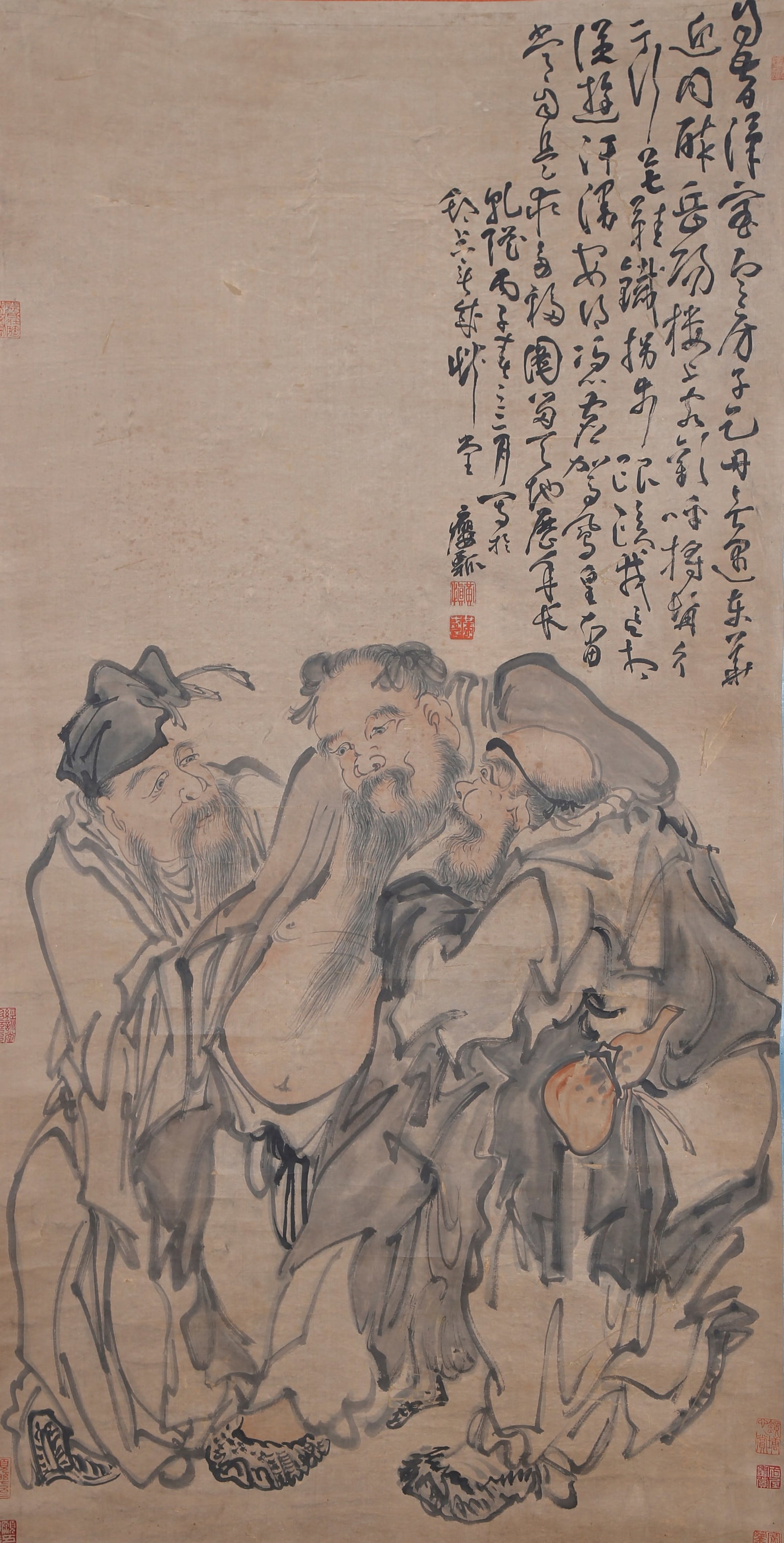 A FIGURE PAINTING ON PAPER BY HUANG SHEN.黃慎 (1 of 8)