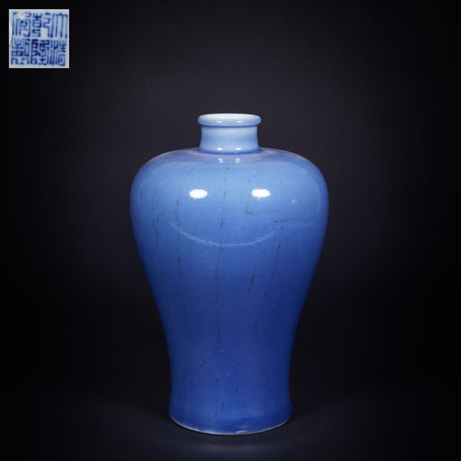 A SKY-BLUE–GLAZED MEIPING VASE (1 of 7)