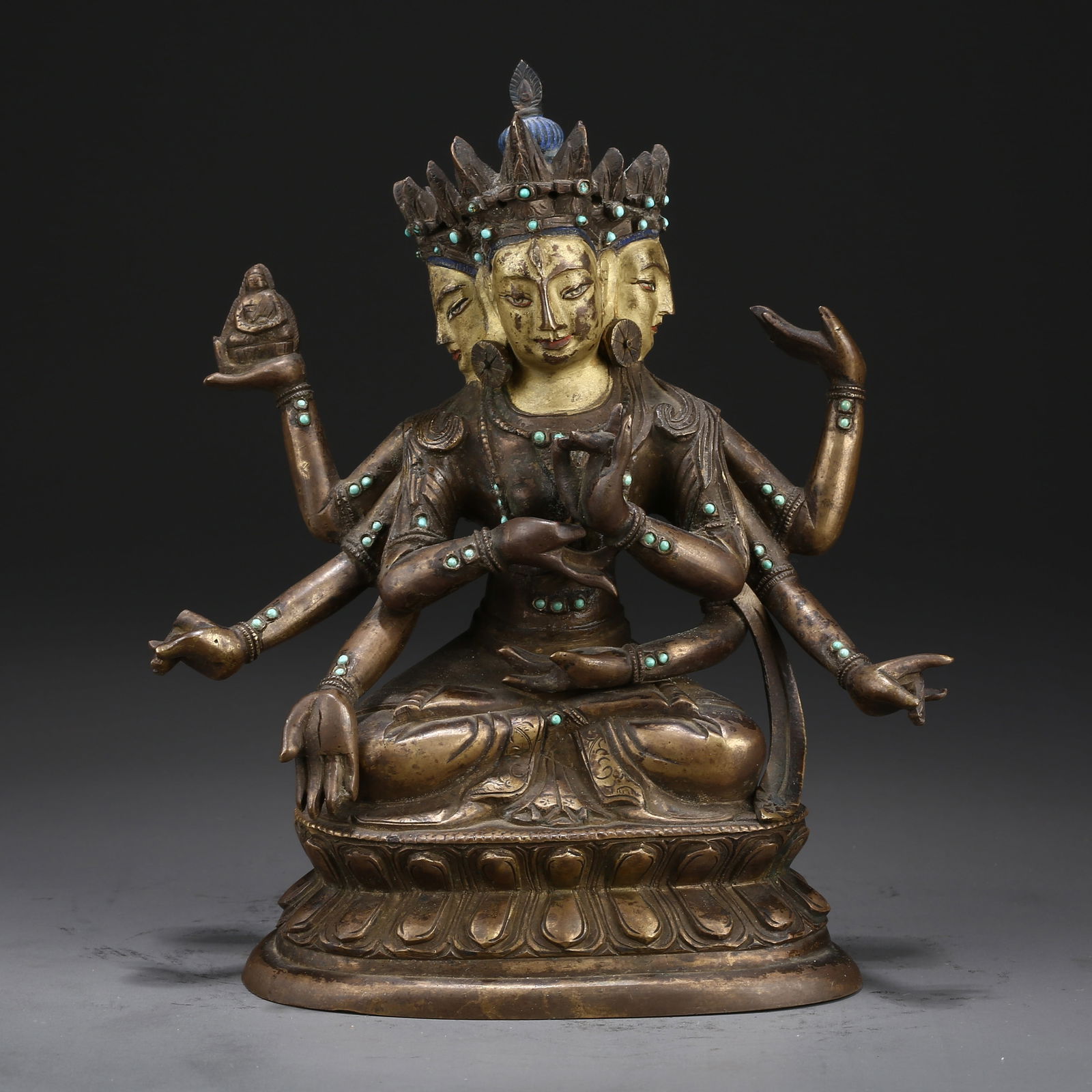 A BRONZE STATUE OF USNISAVIJAYA (VICTORIOUS CROWNED MOTHER BUDDHA) (1 of 10)