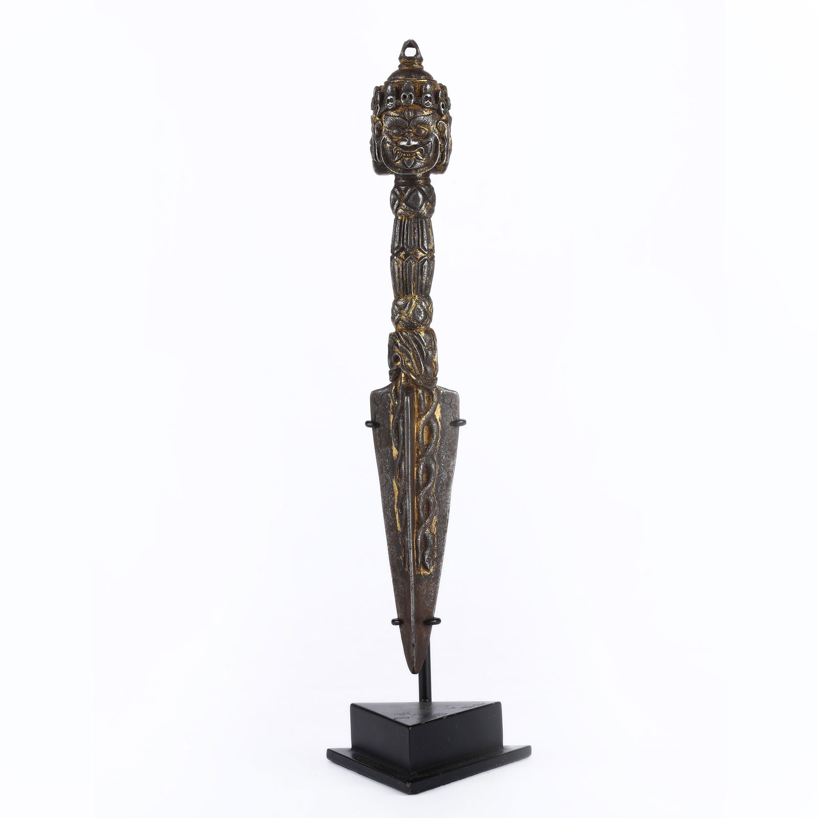 A IRON VAJRAKILA RITUAL DAGGER WITH GOLD INLAY (1 of 11)