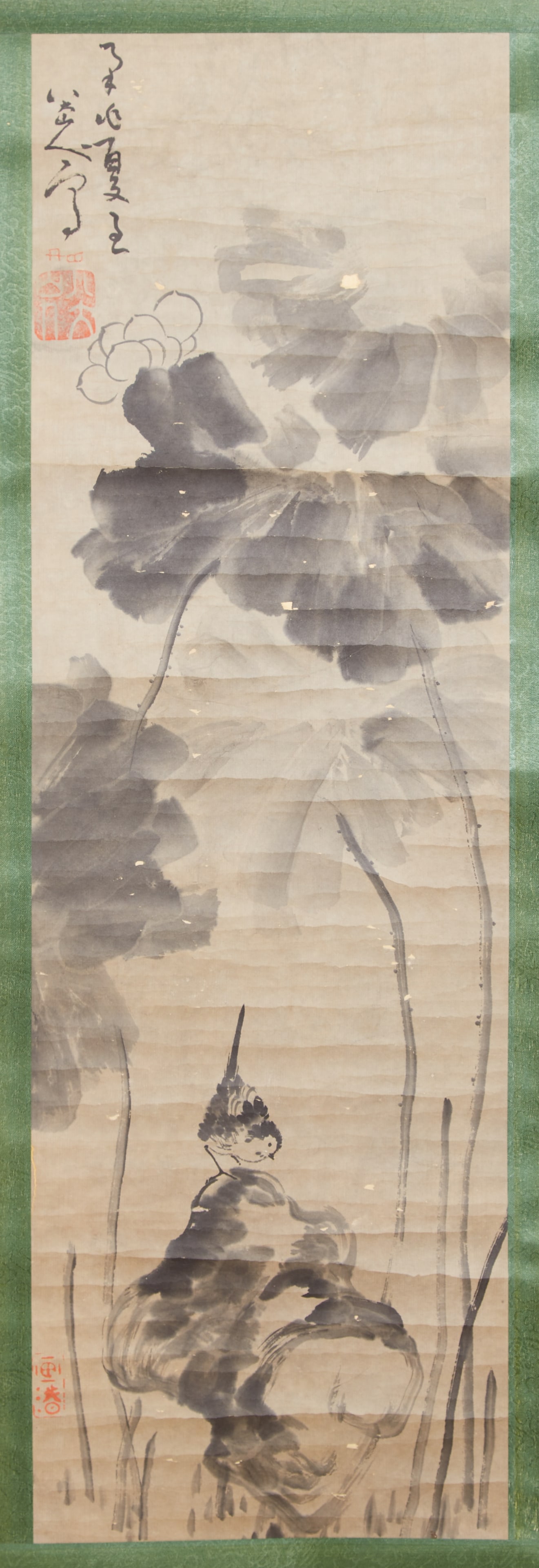 A BIRD-AND-FLOWER PAINTING ON PAPER BY BADA SHANREN.八大山人 (1 of 7)