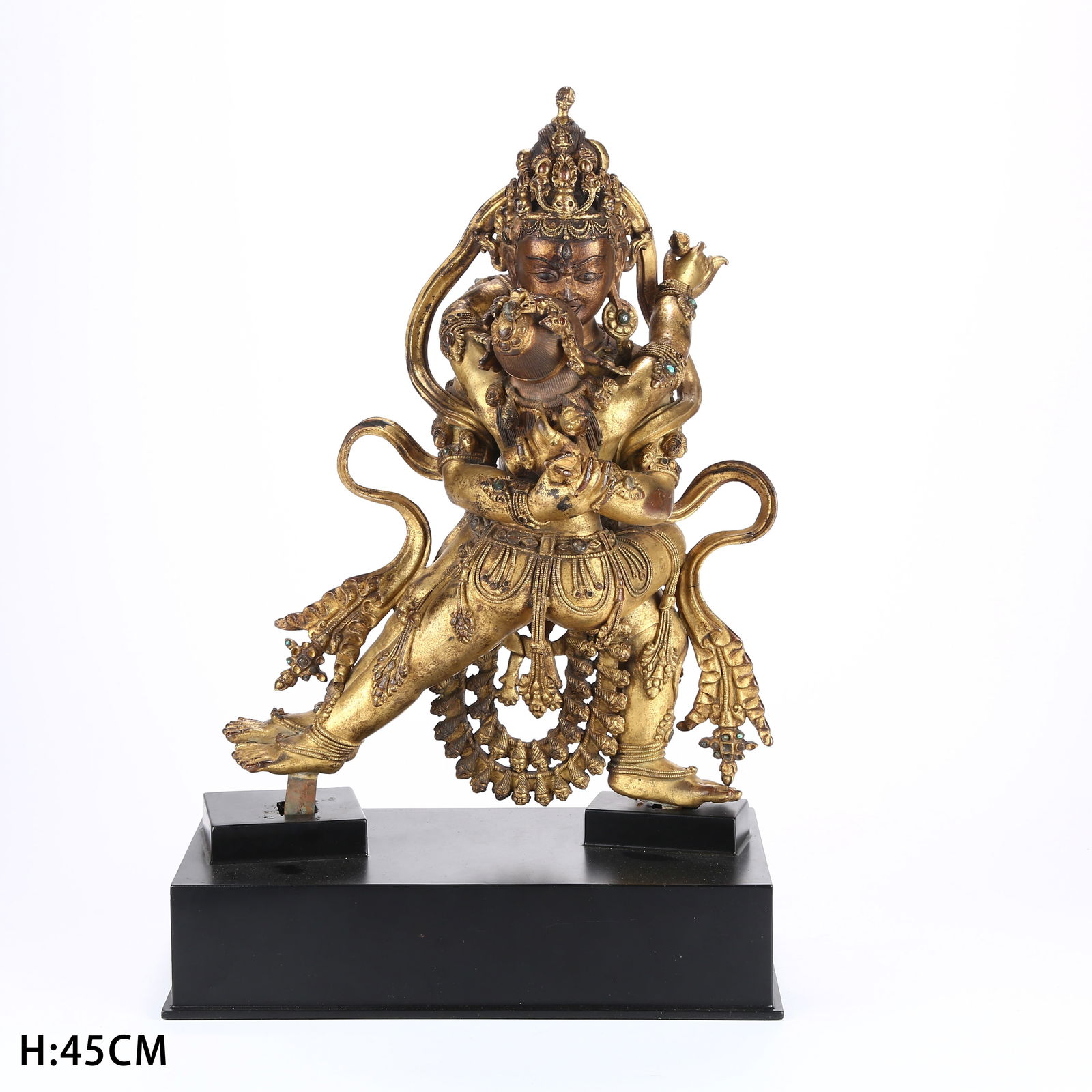 A GILT BRONZE STATUE OF CHAKRASAMVARA IN DENSATIL MONASTERY STYLE (1 of 9)