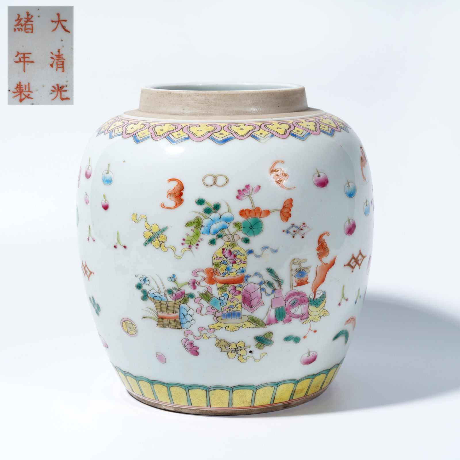 A DOUCAI JAR WITH FORTUNE AND LONGEVITY MOTIFS (1 of 11)