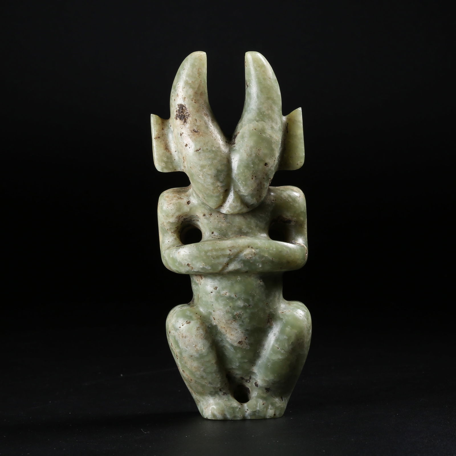 A ARCHAIC JADE SUN GOD PENDANT (1 of 7)