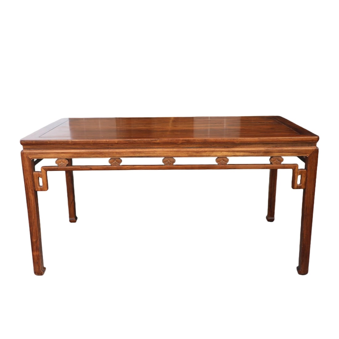 A HUANGHUALI WOOD PAINTING TABLE CARVED WITH LINGZHI FUNGUS MOTIFS (1 of 7)