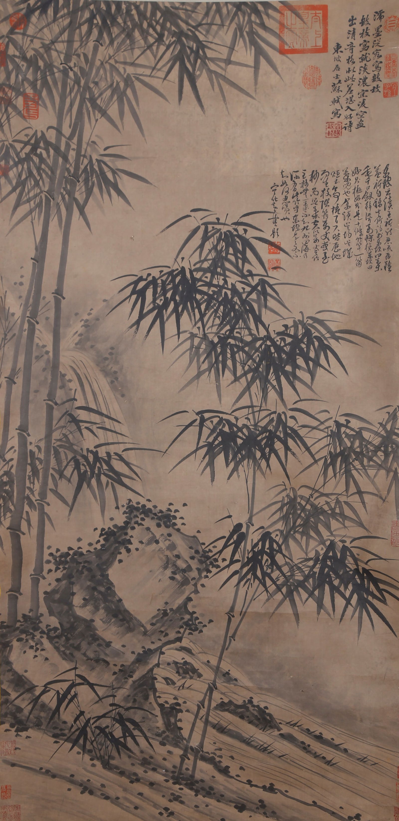 A BAMBOO AND ROCK PAINTING ON PAPER BY SU SHI.蘇軾 (1 of 9)
