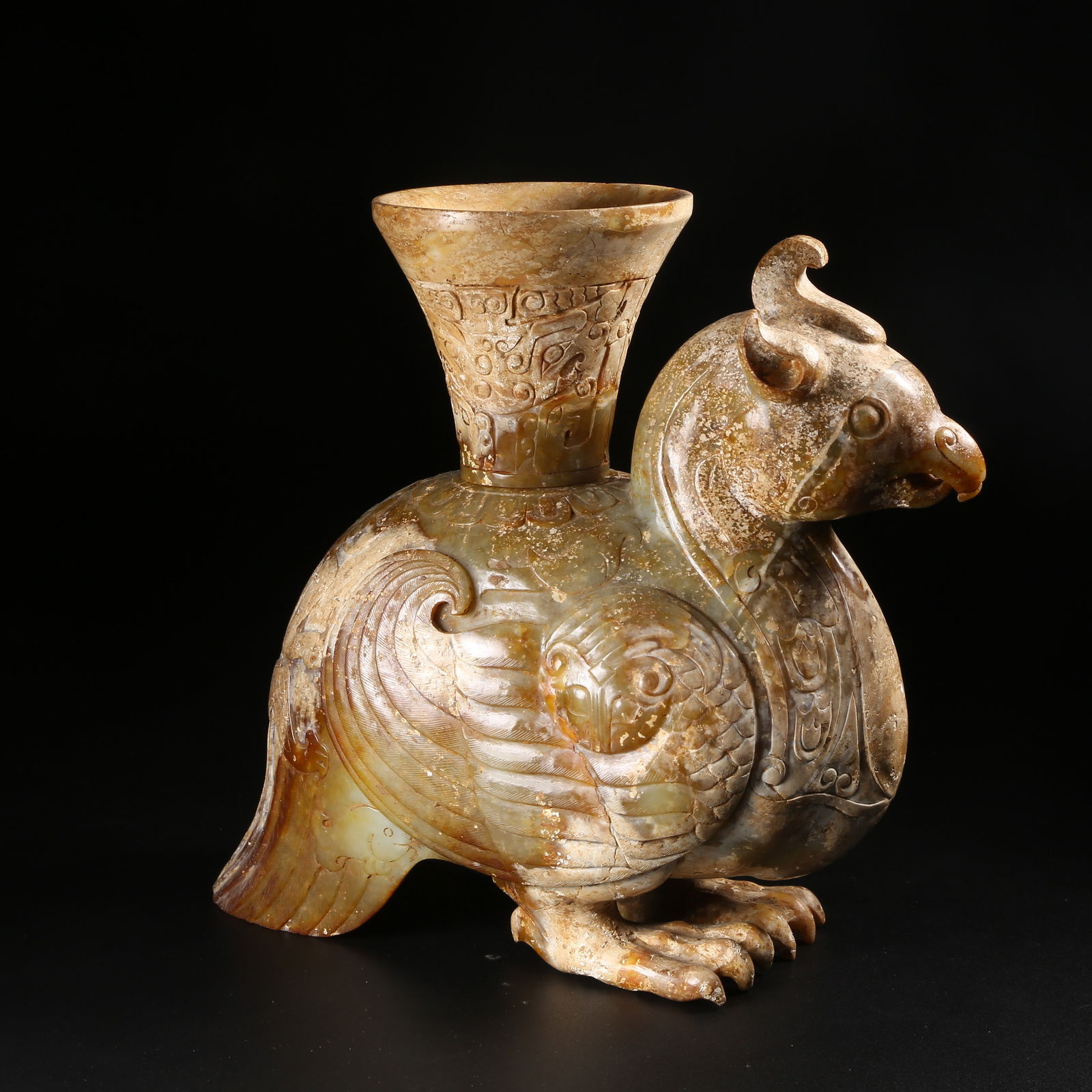 A ARCHAIC JADE PHOENIX-SHAPED INCENSE BURNER (1 of 10)