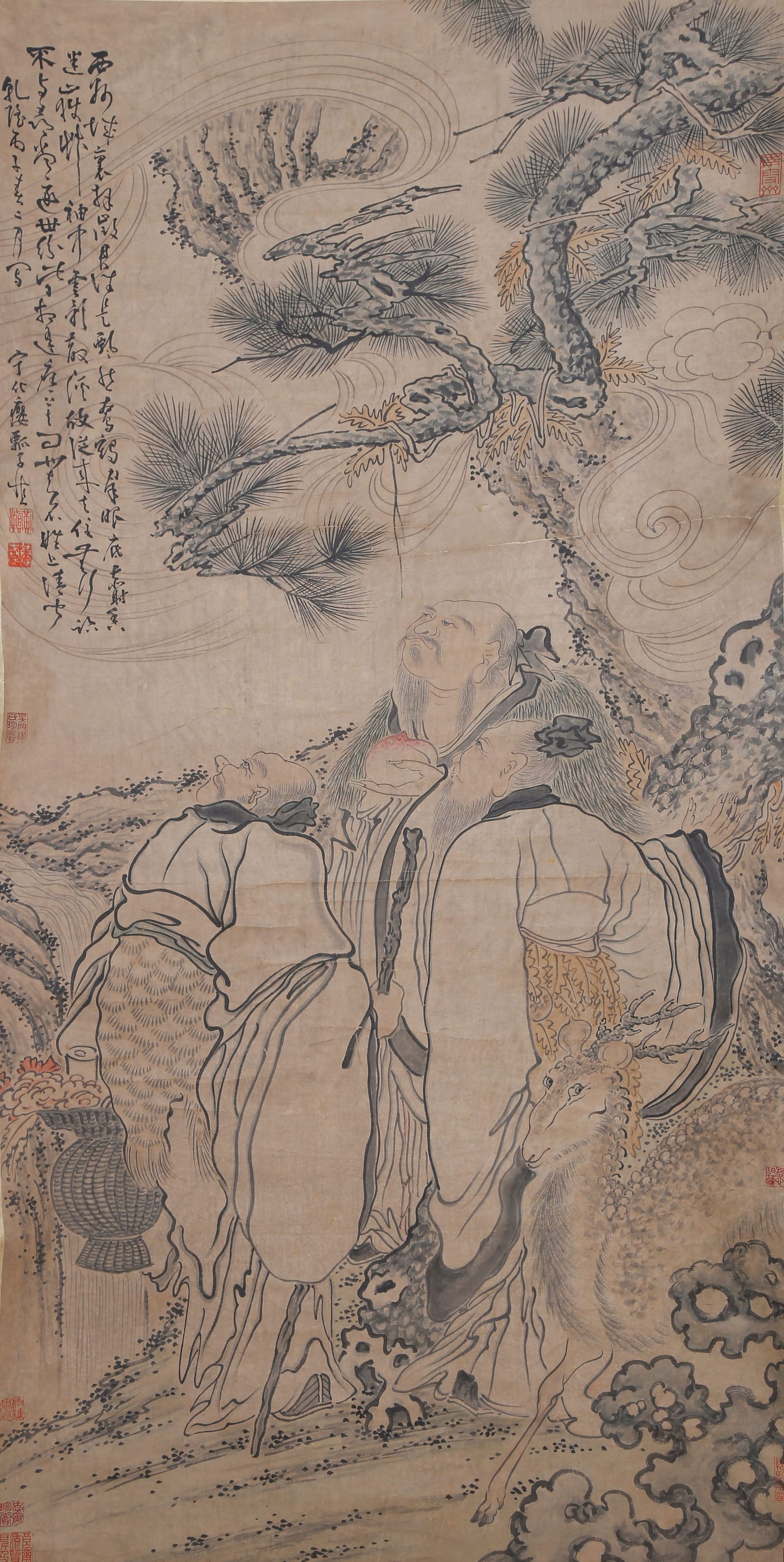 A FIGURE PAINTING ON PAPER BY HUANG SHEN.黃慎 (1 of 10)