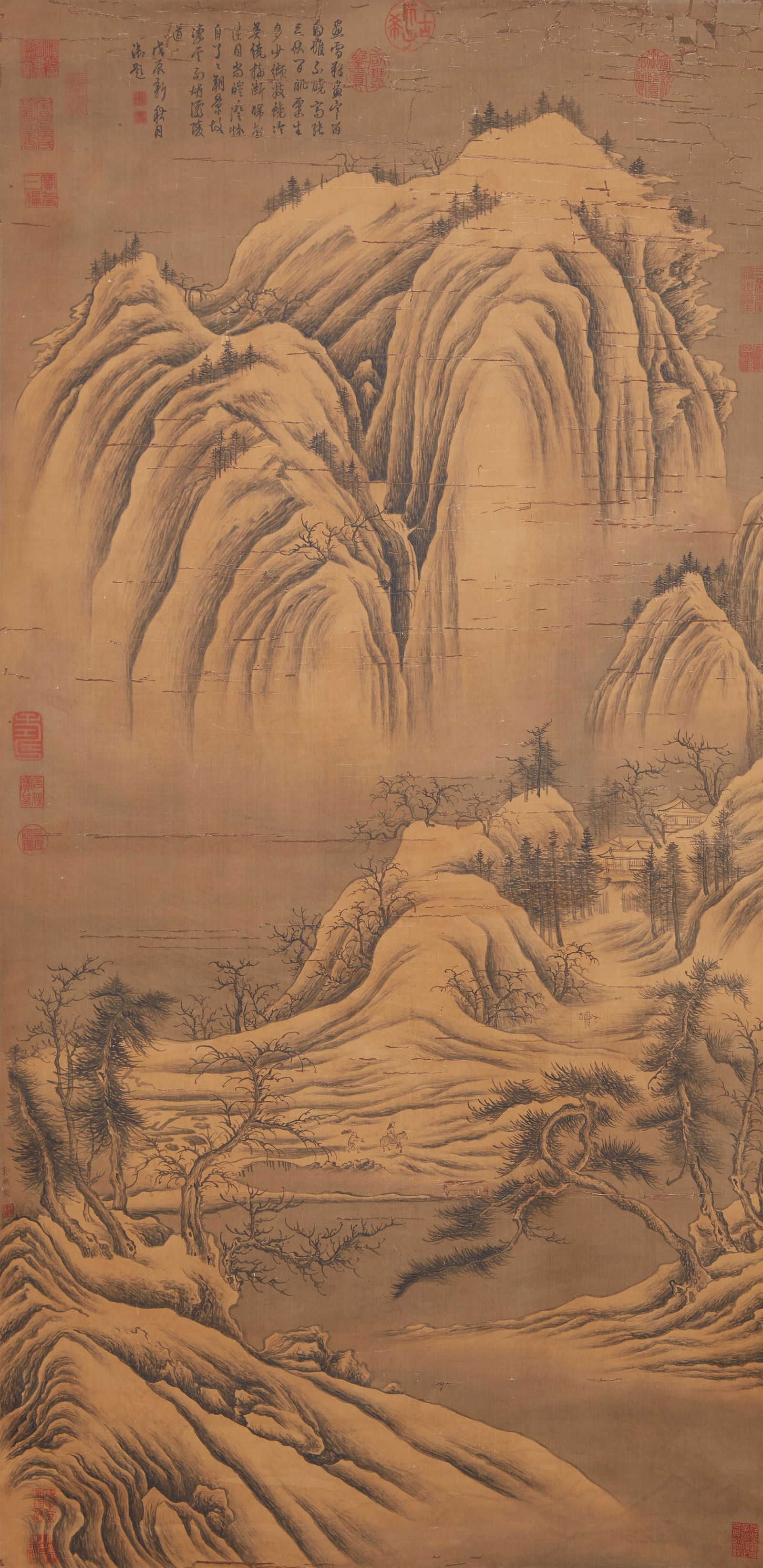 A LANDSCAPE PAINTING ON SILK BY GUO XI.郭熙 (1 of 12)