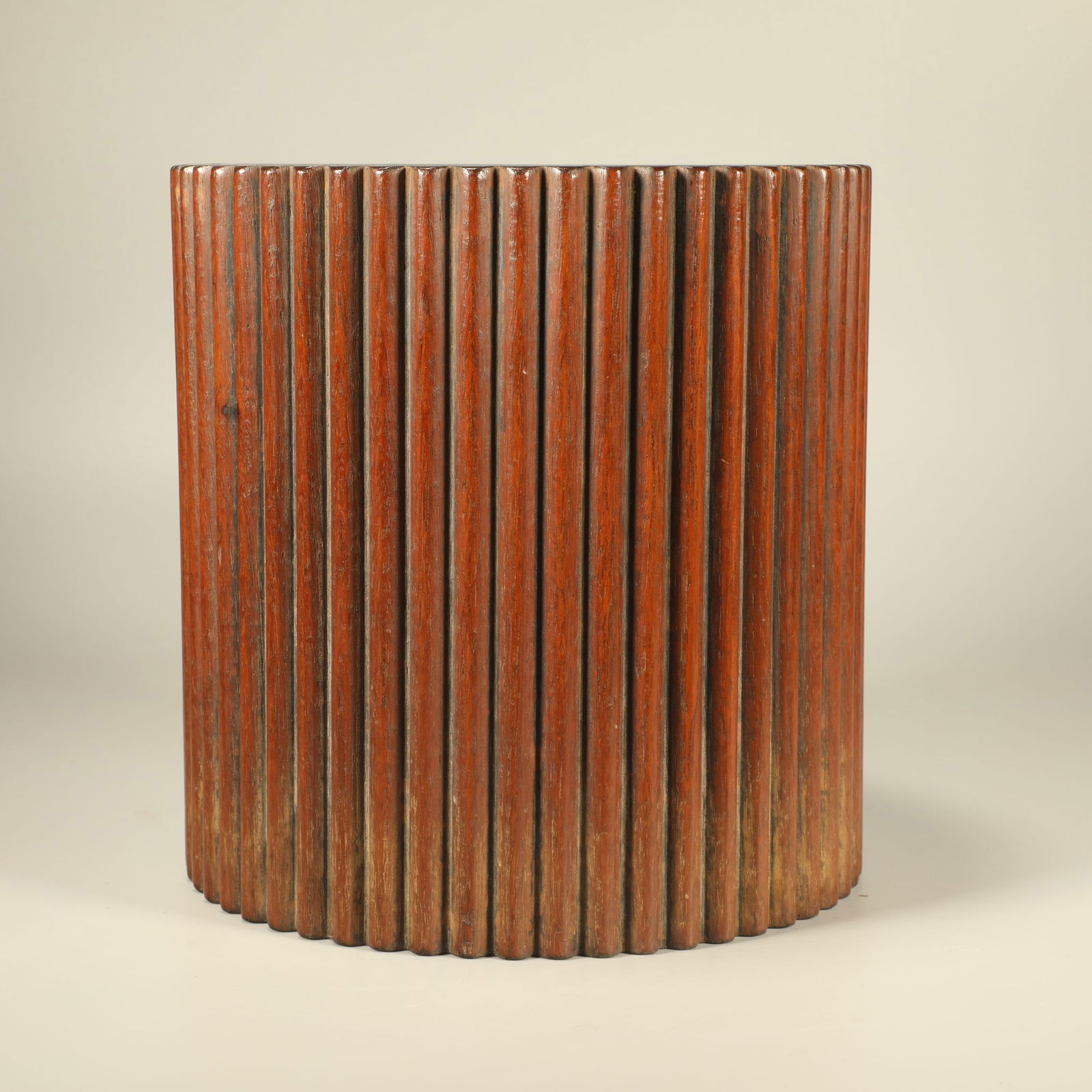 A HUANGHUALI WOOD BRUSH POT CARVED AS A BUNDLED BAMBOO DESIGN (1 of 6)