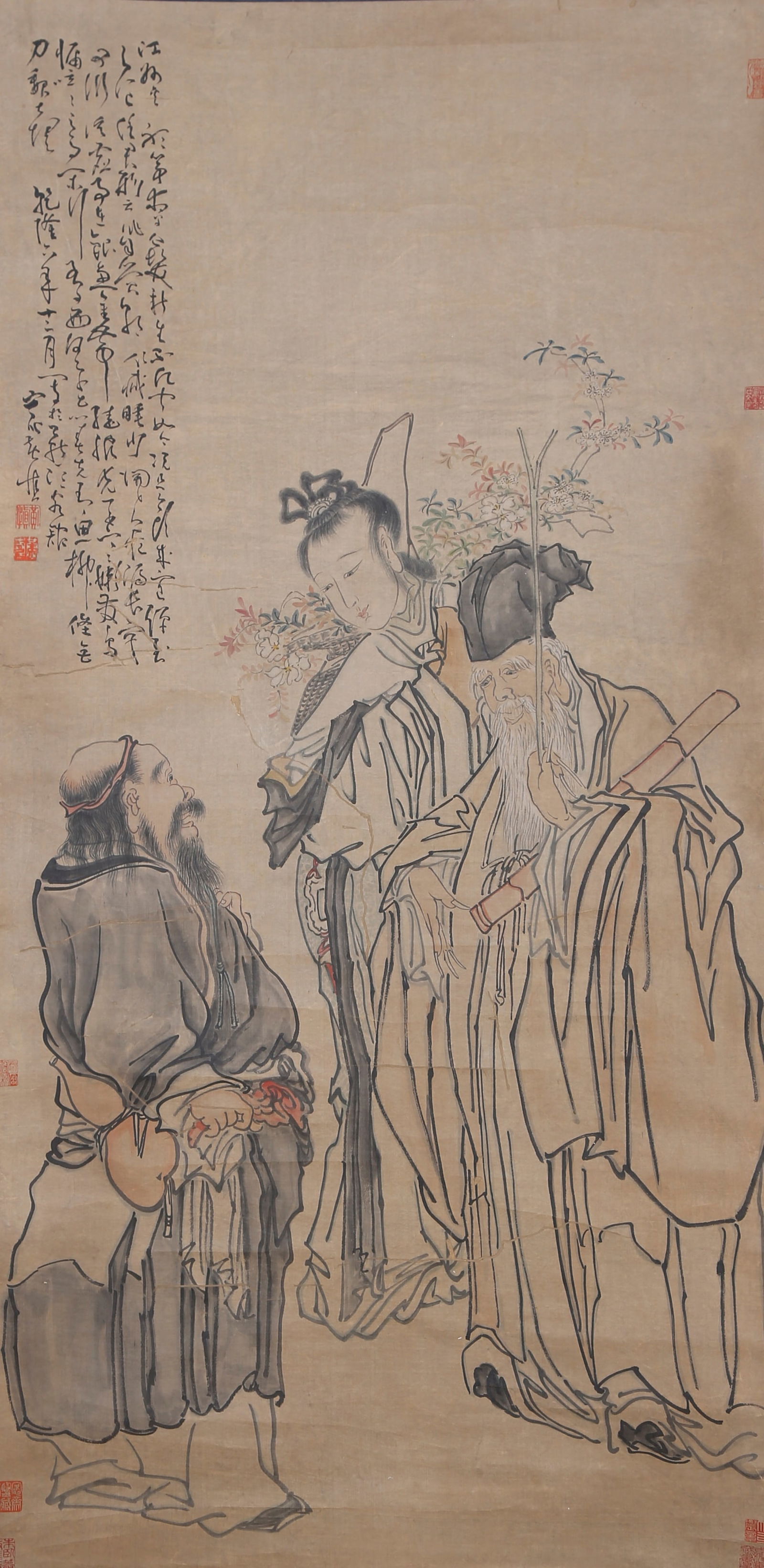 A FIGURE PAINTING ON PAPER BY HUANG SHEN.黃慎 (1 of 8)