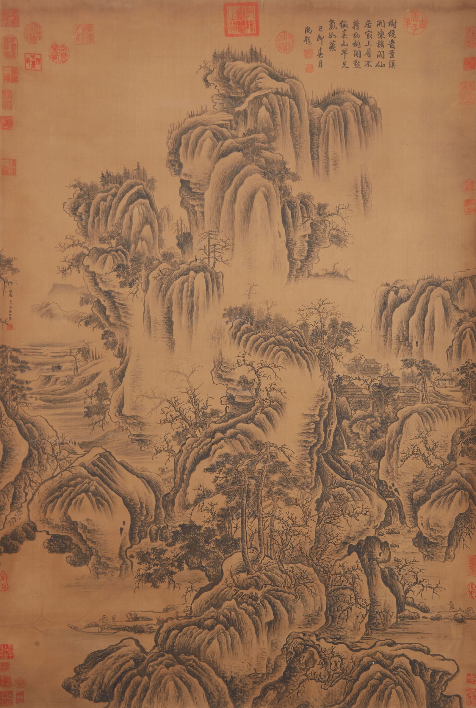 A LANDSCAPE PAINTING ON SILK BY GUO XI.郭熙 (1 of 11)