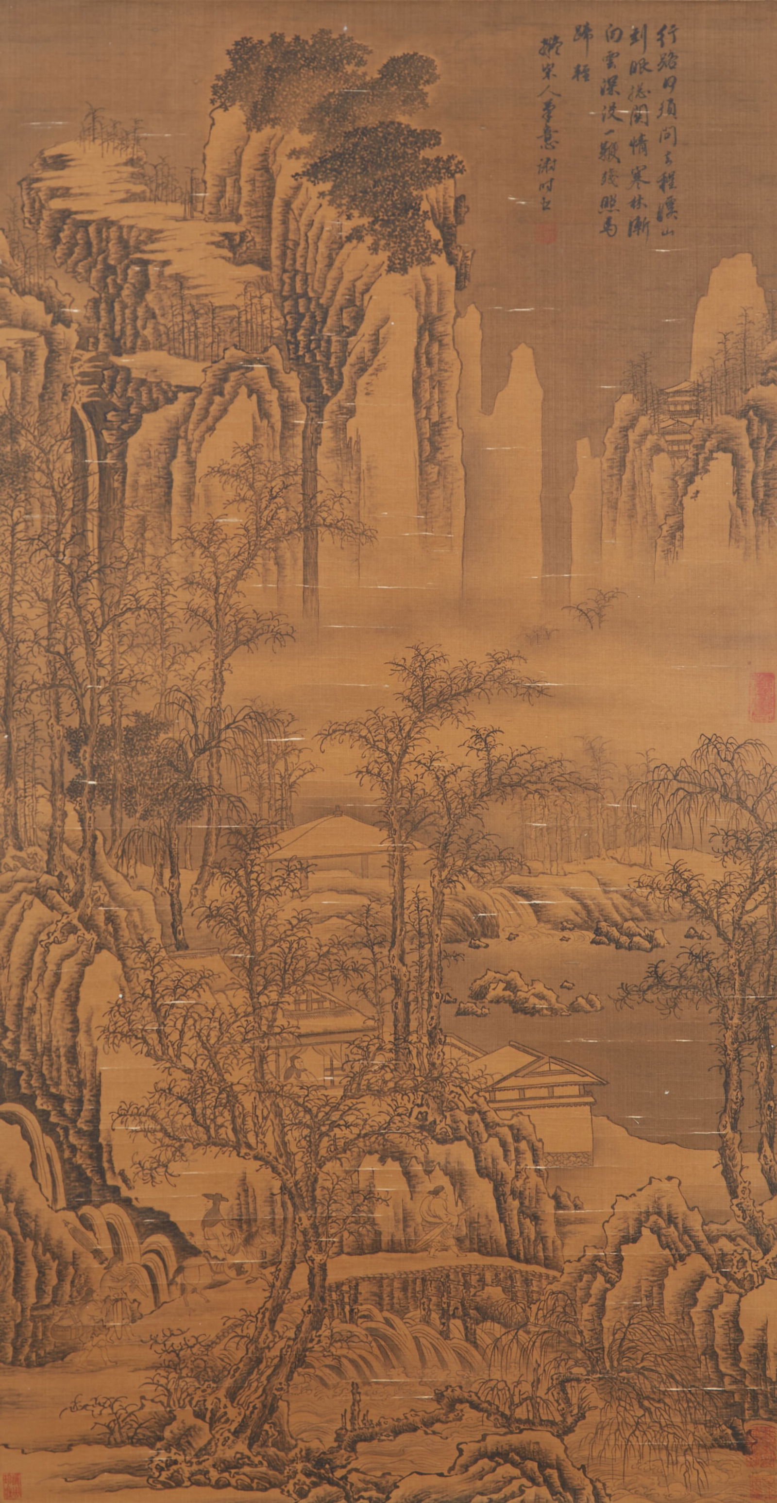A LANDSCAPE PAINTING ON SILK BY XIE SHICHEN.謝時臣 (1 of 11)