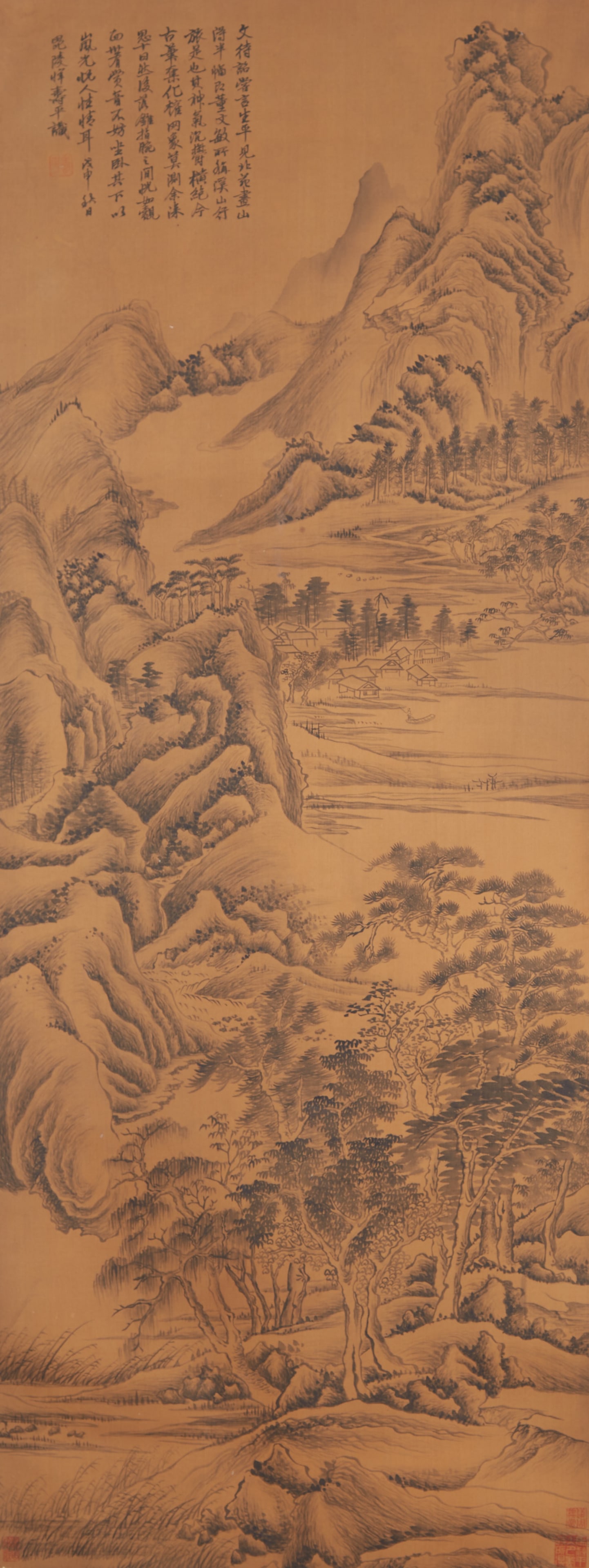 A LANDSCAPE PAINTING ON SILK BY YUN SHOUPING.惲壽平 (1 of 12)
