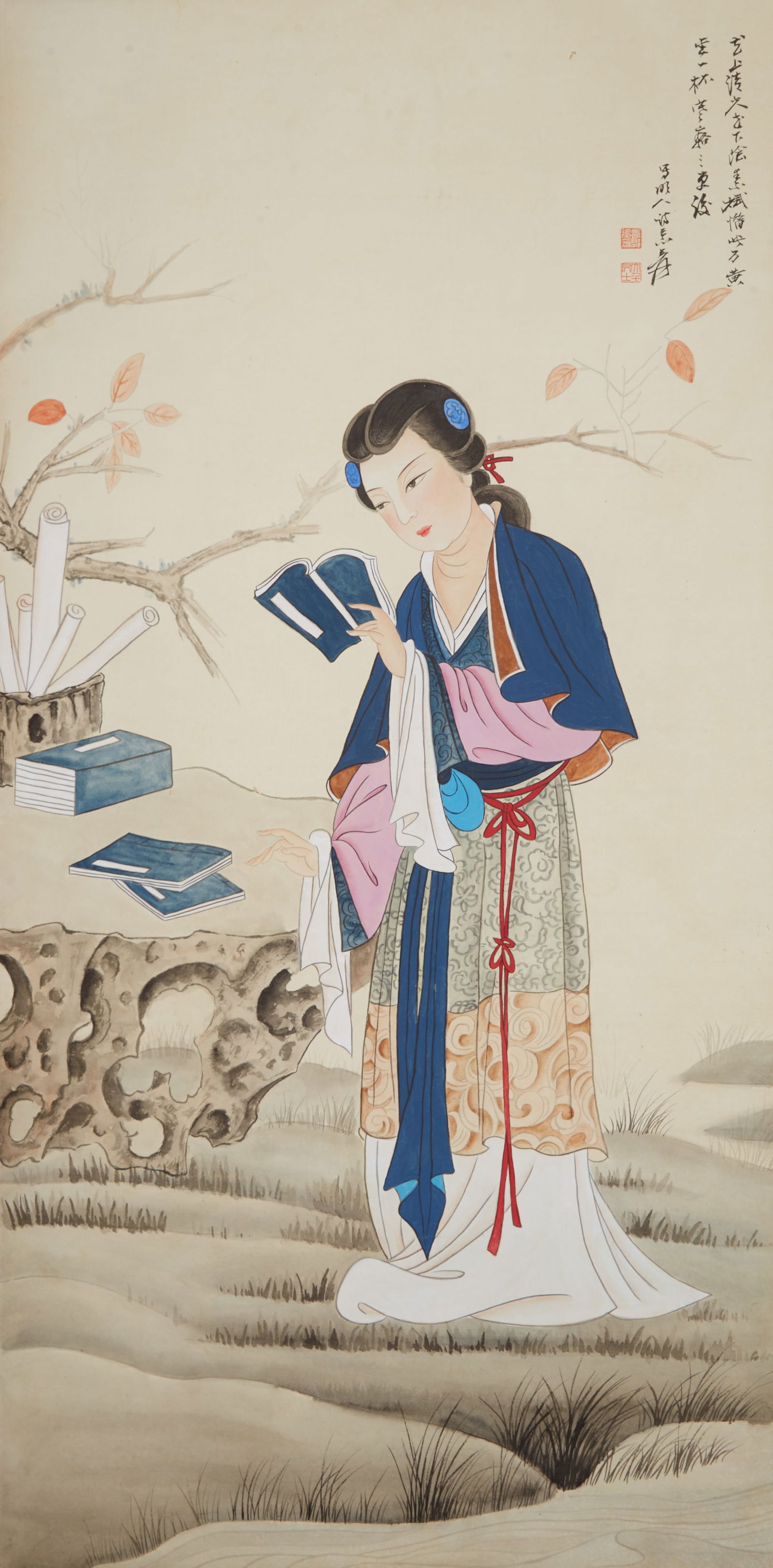 A FIGURE PAINTING ON PAPER BY ZHANG DAQIAN.張大千 (1 of 8)