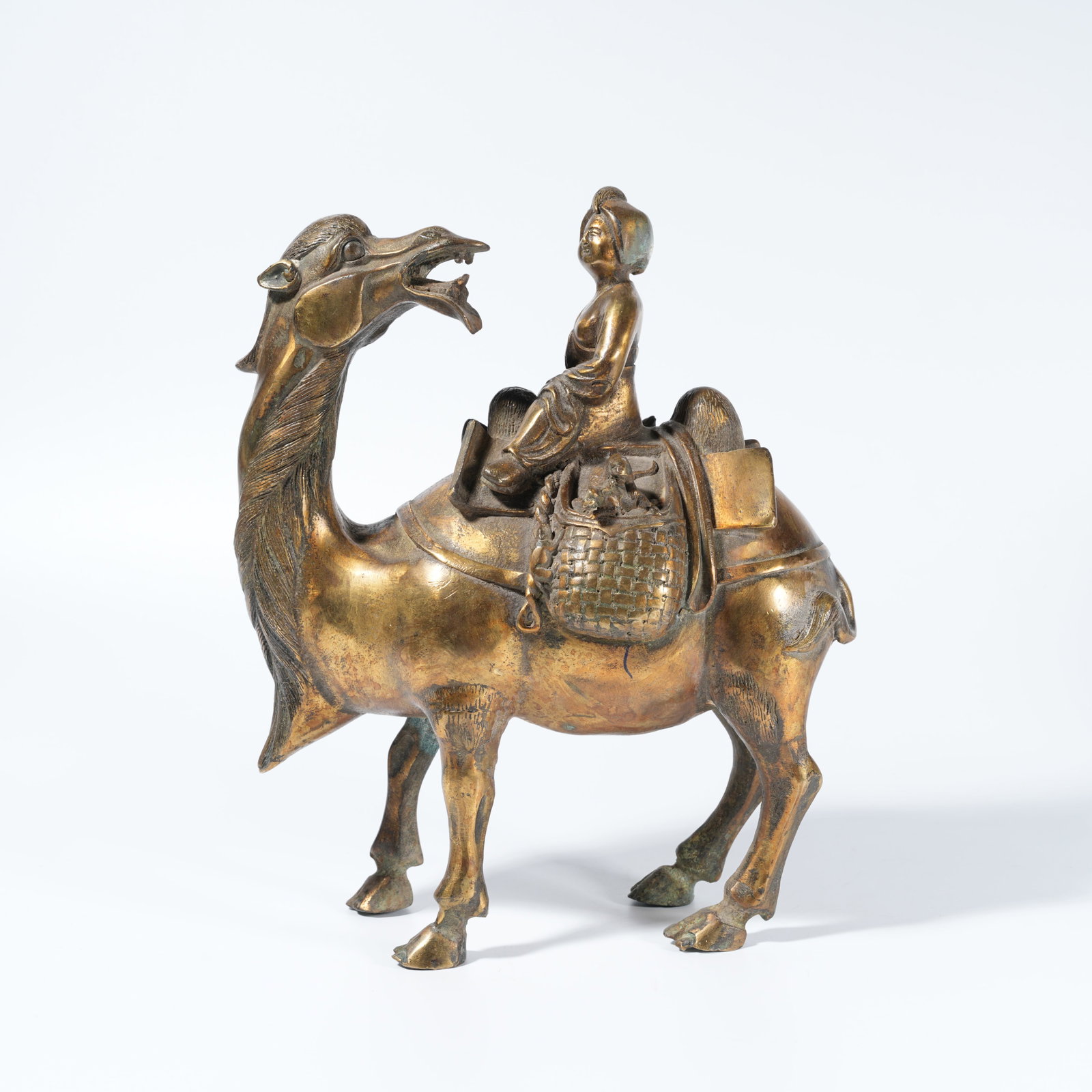 A GILT-BRONZE CAMEL FIGURE (1 of 9)