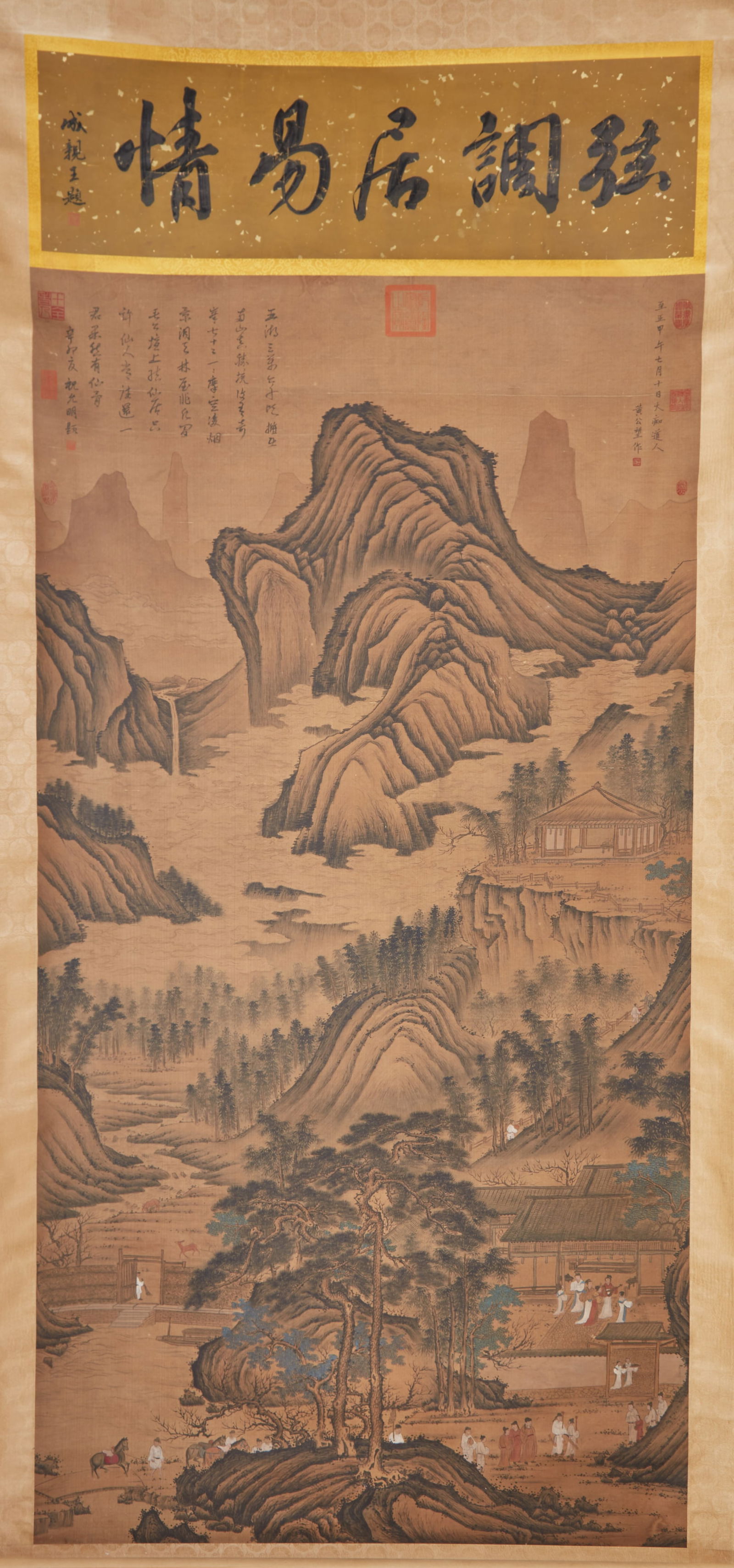 A LANDSCAPE AND FIGURE PAINTING ON SILK BY HUANG GONGWANG.黃公望 (1 of 16)