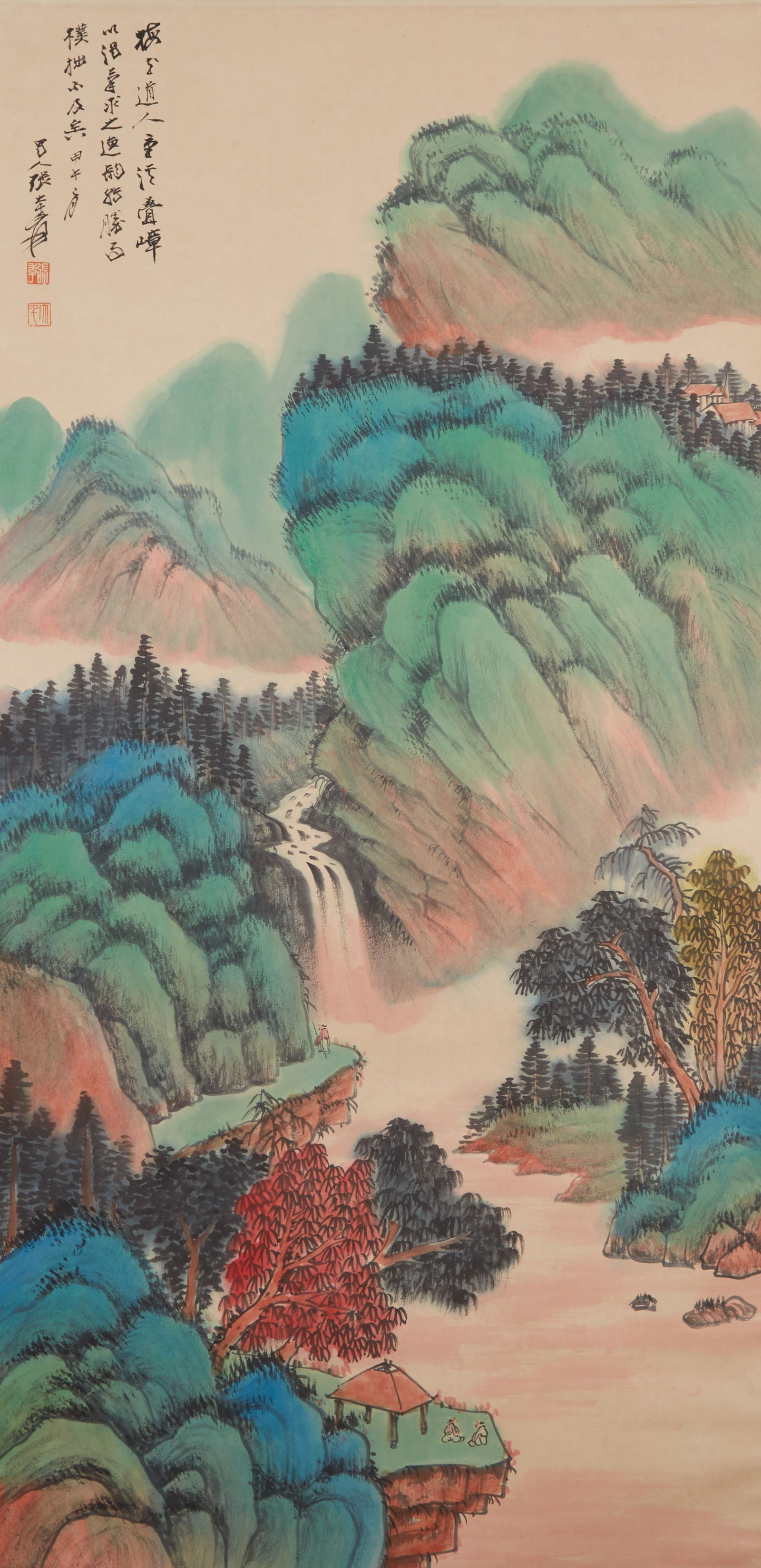 A LANDSCAPE PAINTING ON PAPER BY ZHANG DAQIAN.張大千 (1 of 11)