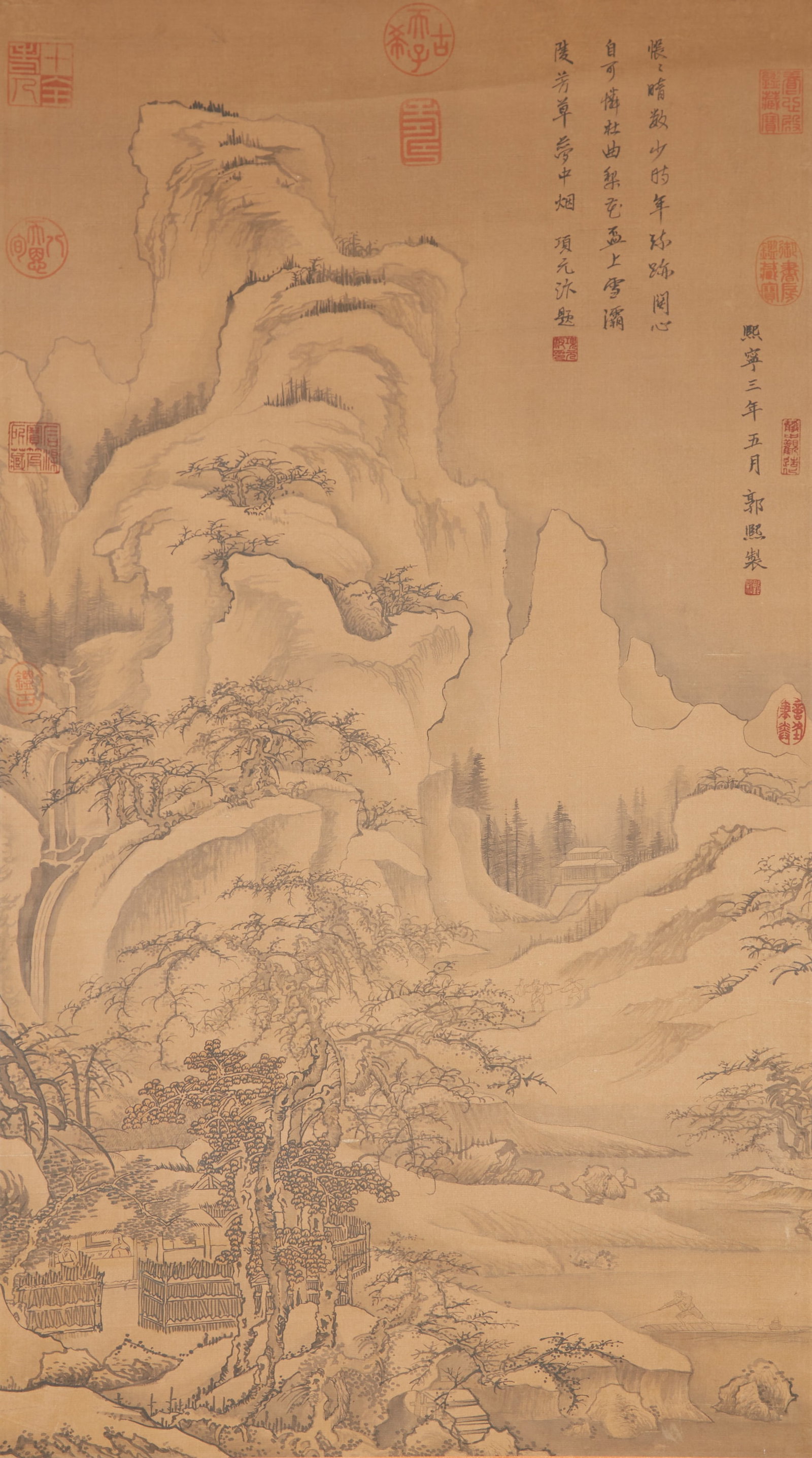 A LANDSCAPE PAINTING ON SILK BY GUO XI.郭熙 (1 of 10)
