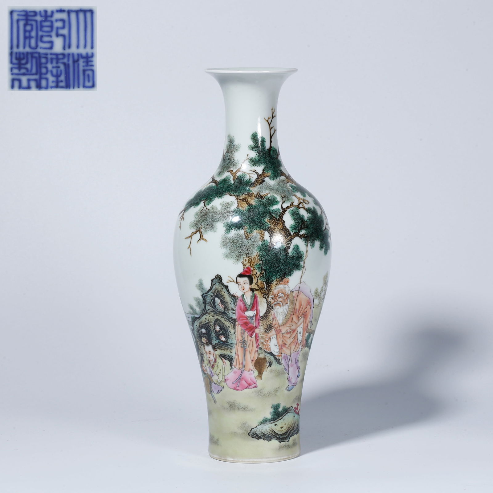 A FAMILLE ROSE VASE WITH FIGURAL STORY DESIGN (1 of 10)